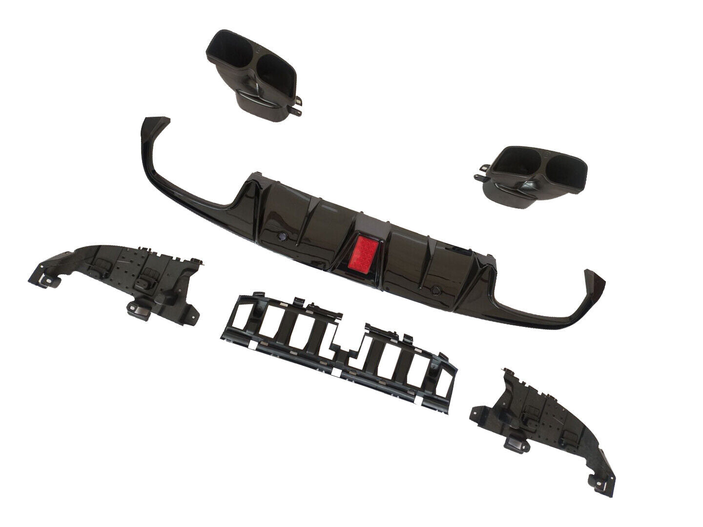 FOR MERCEDES C CLASS C205 A205 COUPE AMG C63 BB STYLE REAR DIFFUSER + TAIL PIPES