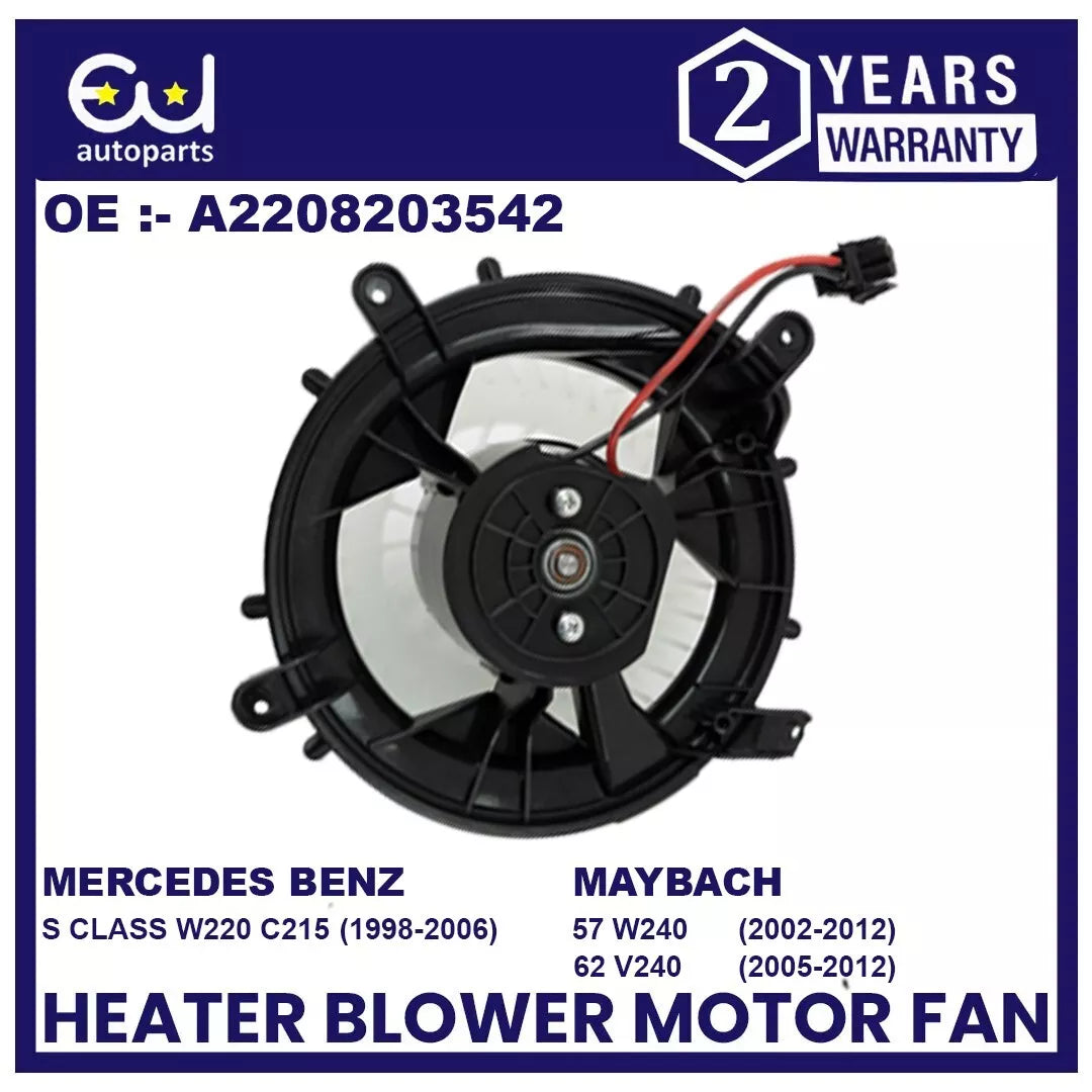 HEATER BLOWER MOTOR FAN FOR MERCEDES S CLASS W220 C215 MAYBACH 57 62 A2208203542