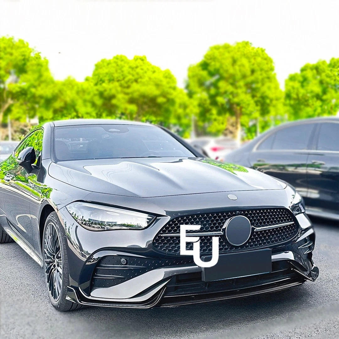 FOR BENZ CLE C236 3X FRONT BUMPER SPOILER LIP SPLITTER KIT GLOSS BLACK 24-25
