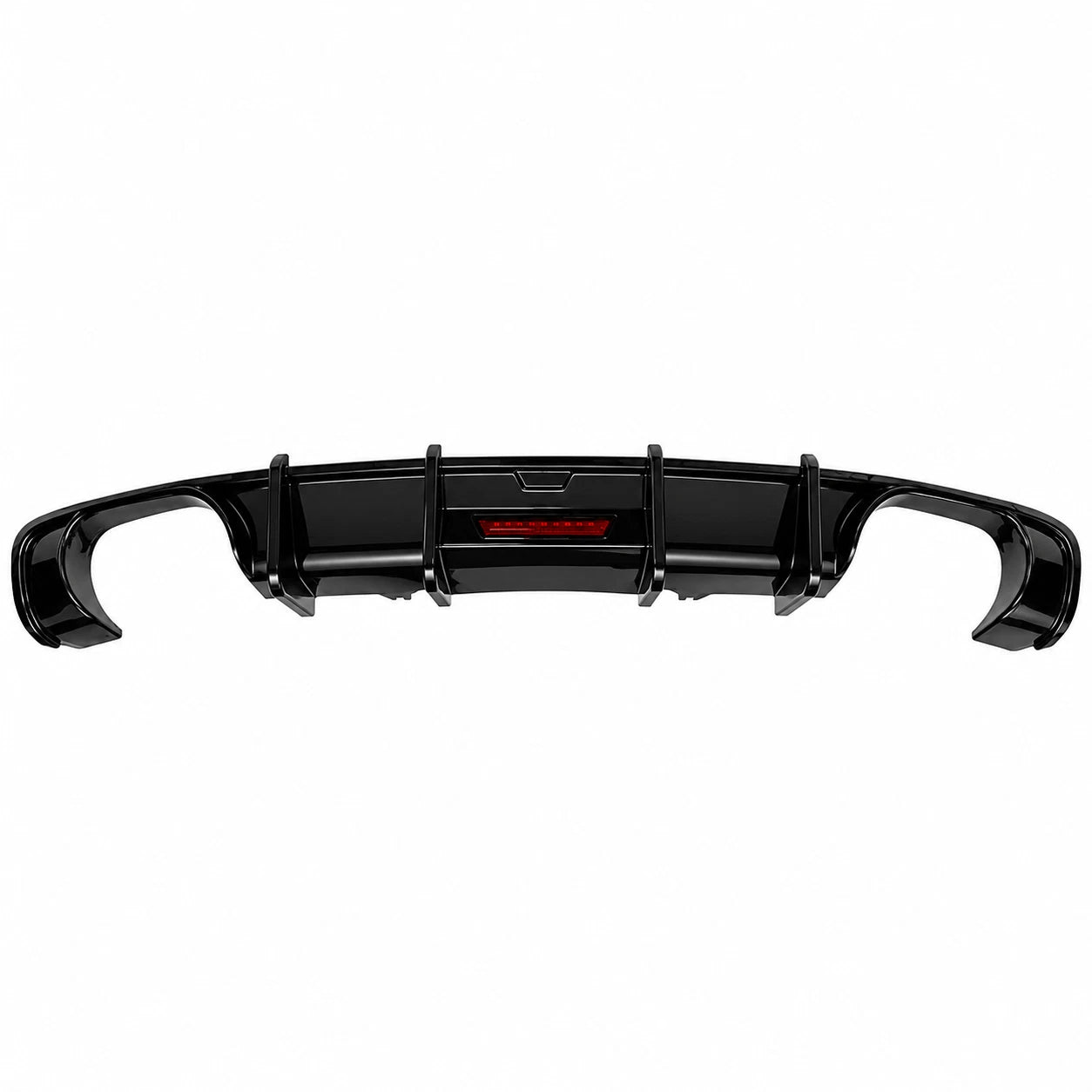 FOR AUDI A4 SALOON B9 S-LINE S4 GLOSS BLACK REAR DIFFUSER W/LED BODY KIT 2015-19