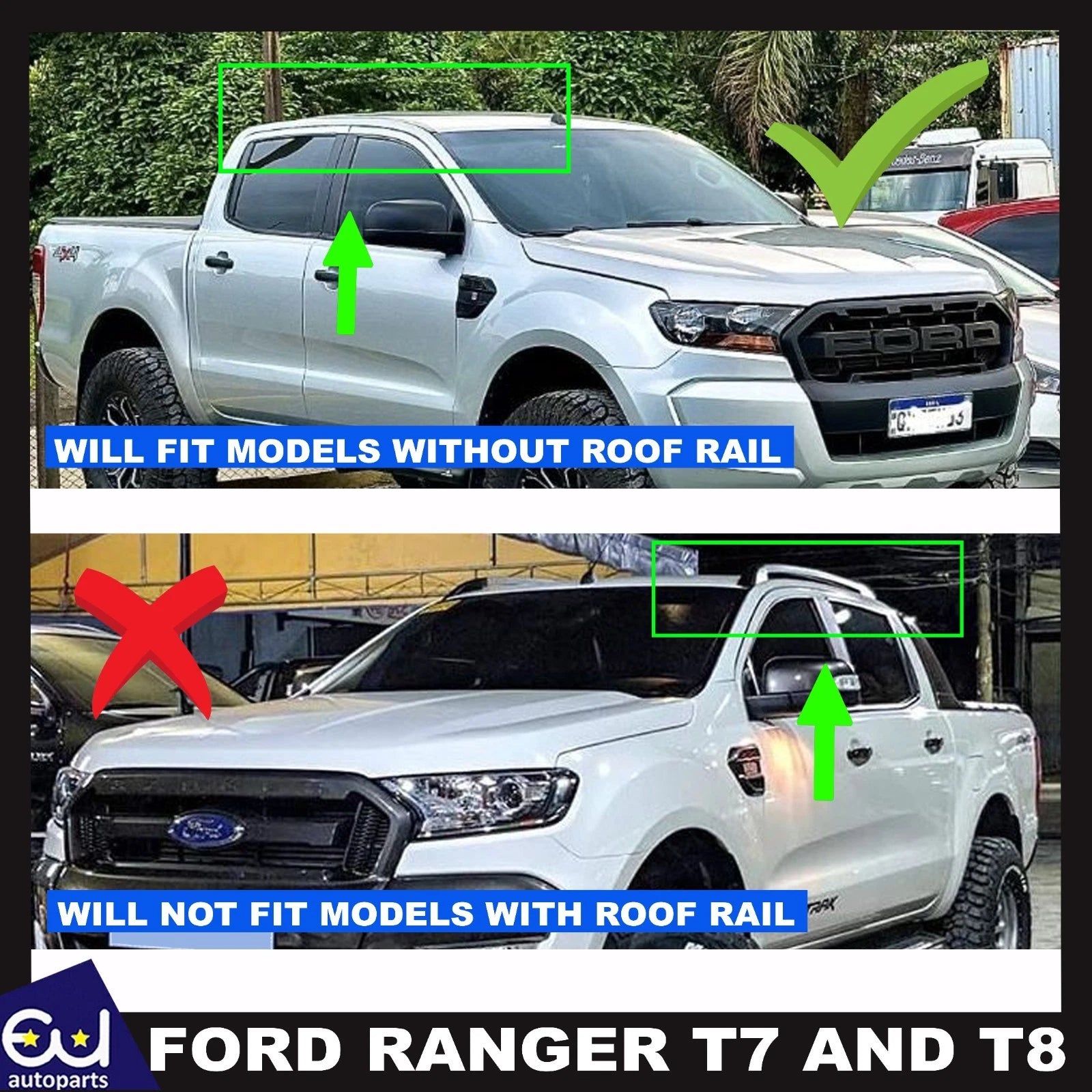 ROOF LED LIGHT BAR LAMP COVER LIGHTS SPOILER BLACK FOR FORD RANGER T9 2022 ON