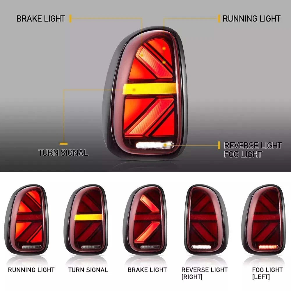 FULL LED TAIL LIGHTS LAMP FOR BMW MINI COOPER COUNTRYMAN R60 ANIMATION 2010-2016