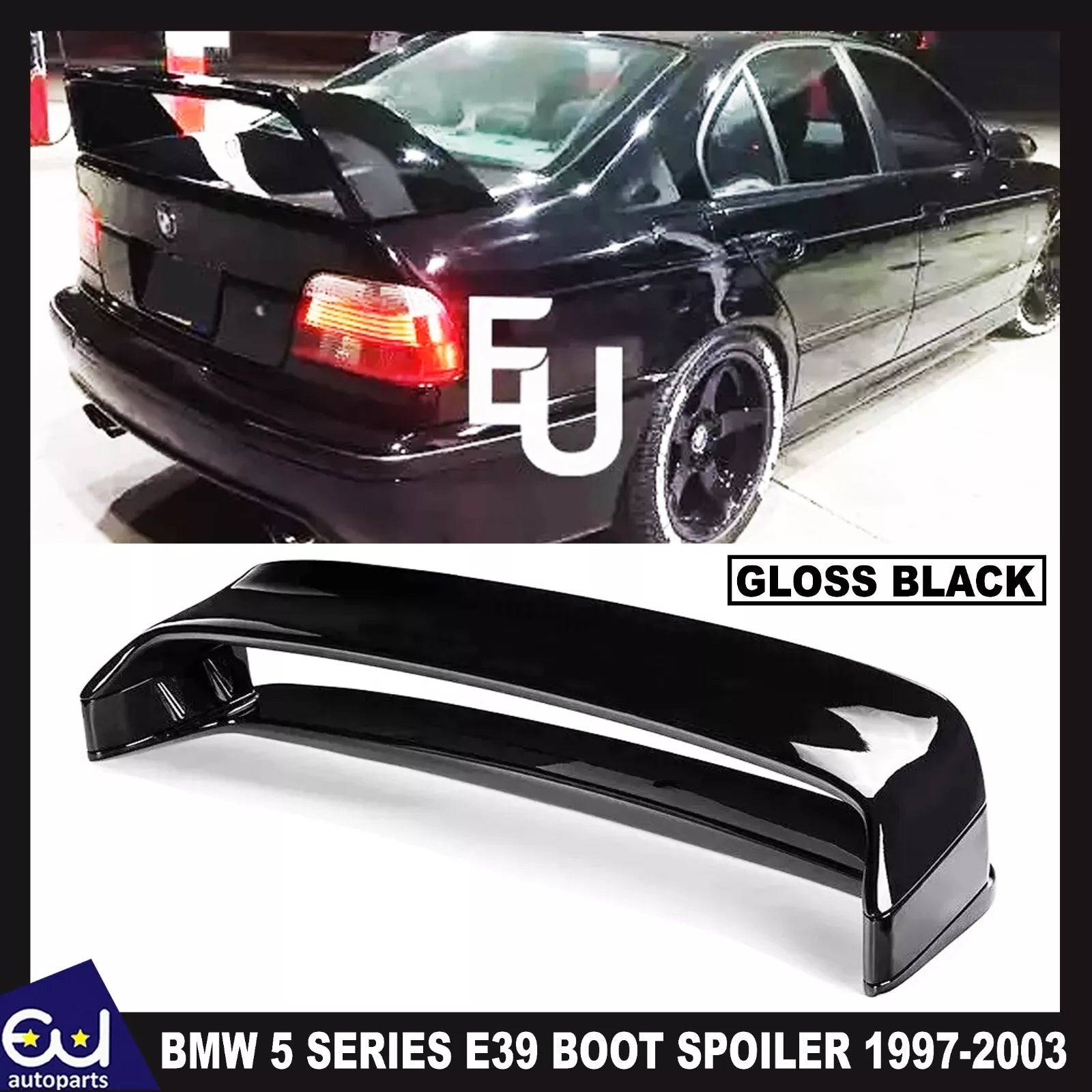 REAR BOOT SPOILER WING LIP FOR BMW 5 SERIES E39 1997-2003 HIGH KICK GLOSS BLACK