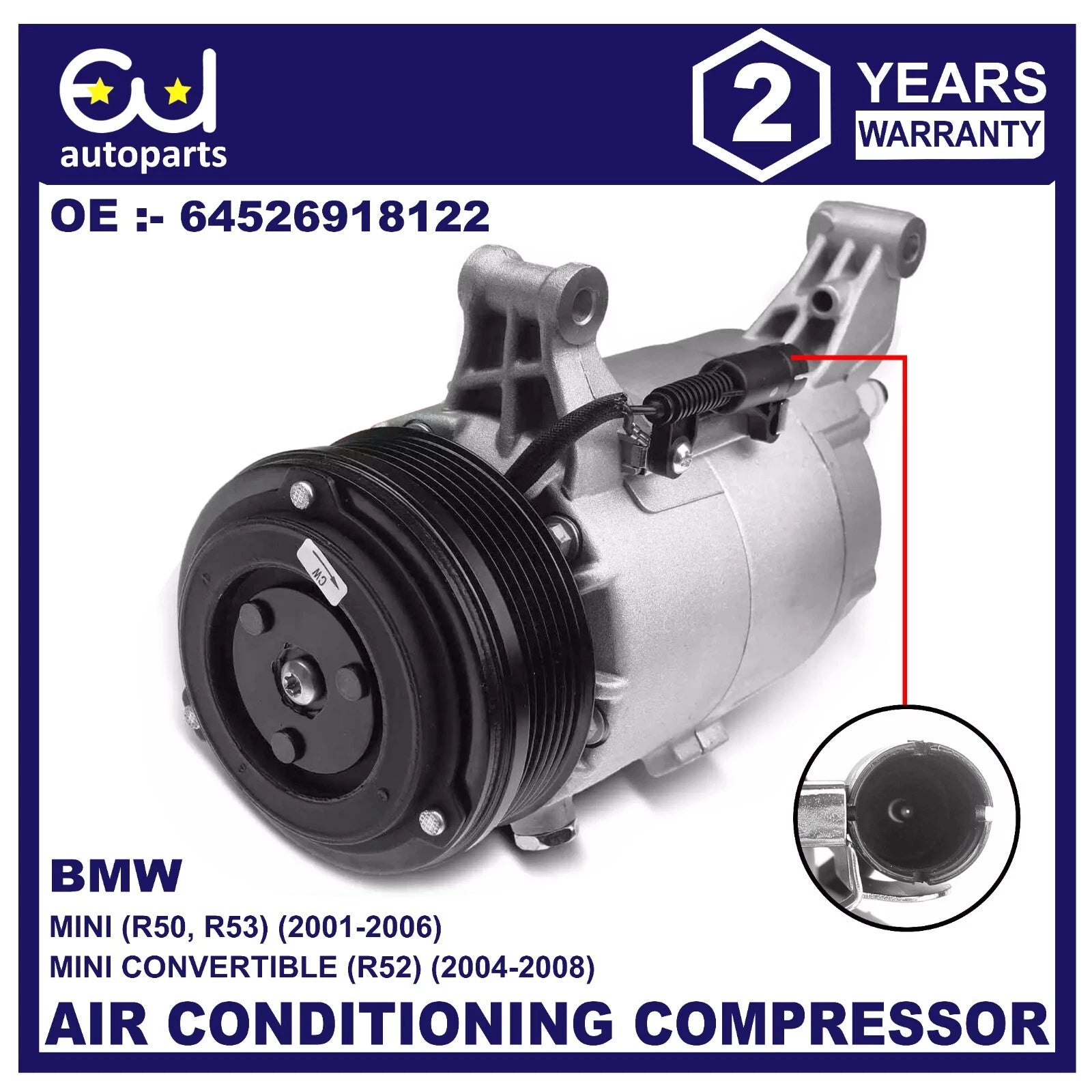 AIR CONDITIONING COMPRESSOR FOR MINI COOPER R50 R52 R53 2001-2008 64521171310