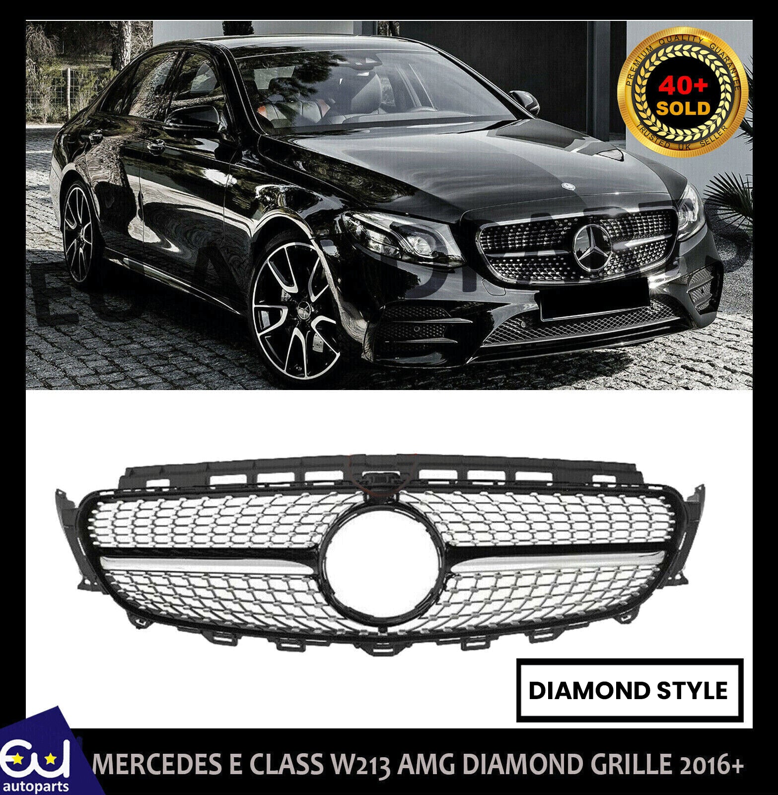FOR MERCEDES E CLASS W213 S213 C238 A238 DIAMOND CHROME STYLE FRONT GRILL GRILLE
