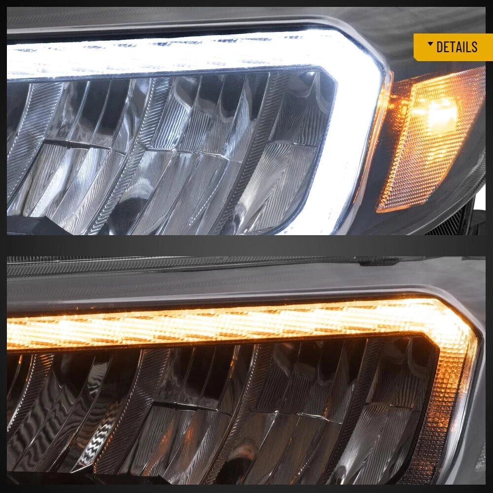 PAIR HEADLIGHTS LAMP W/ANIMATION FOR SUBARU WRX STI / IMPREZA 08-14 LED DRL SETS