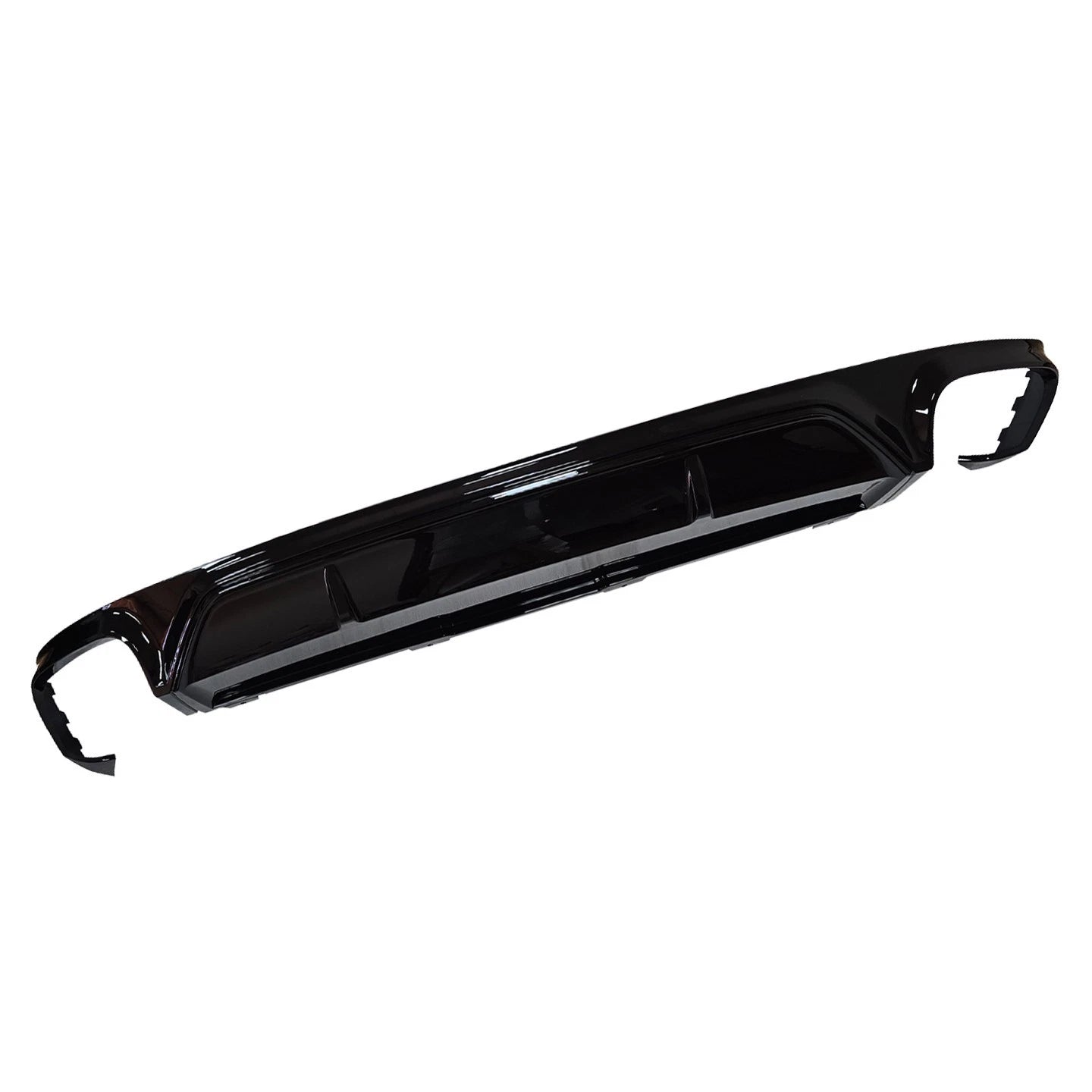 SQ8 LOOK REAR BUMPER DIFFUSER FOR AUDI Q8 2018+ WITH GLOSS BLACK EXHAUST TIPS