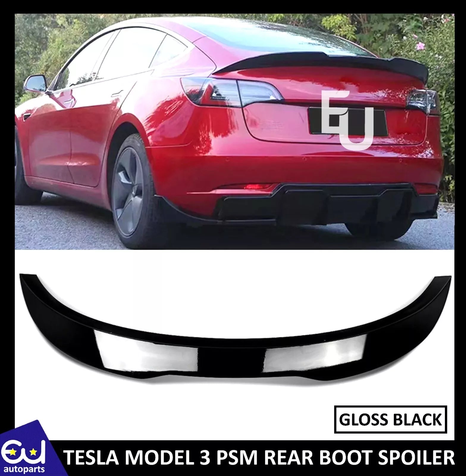REAR TRUNK BOOT SPOILER HIGH KICK DUCKTAIL PSM STYLE FOR TESLA MODEL 3 2017-2023