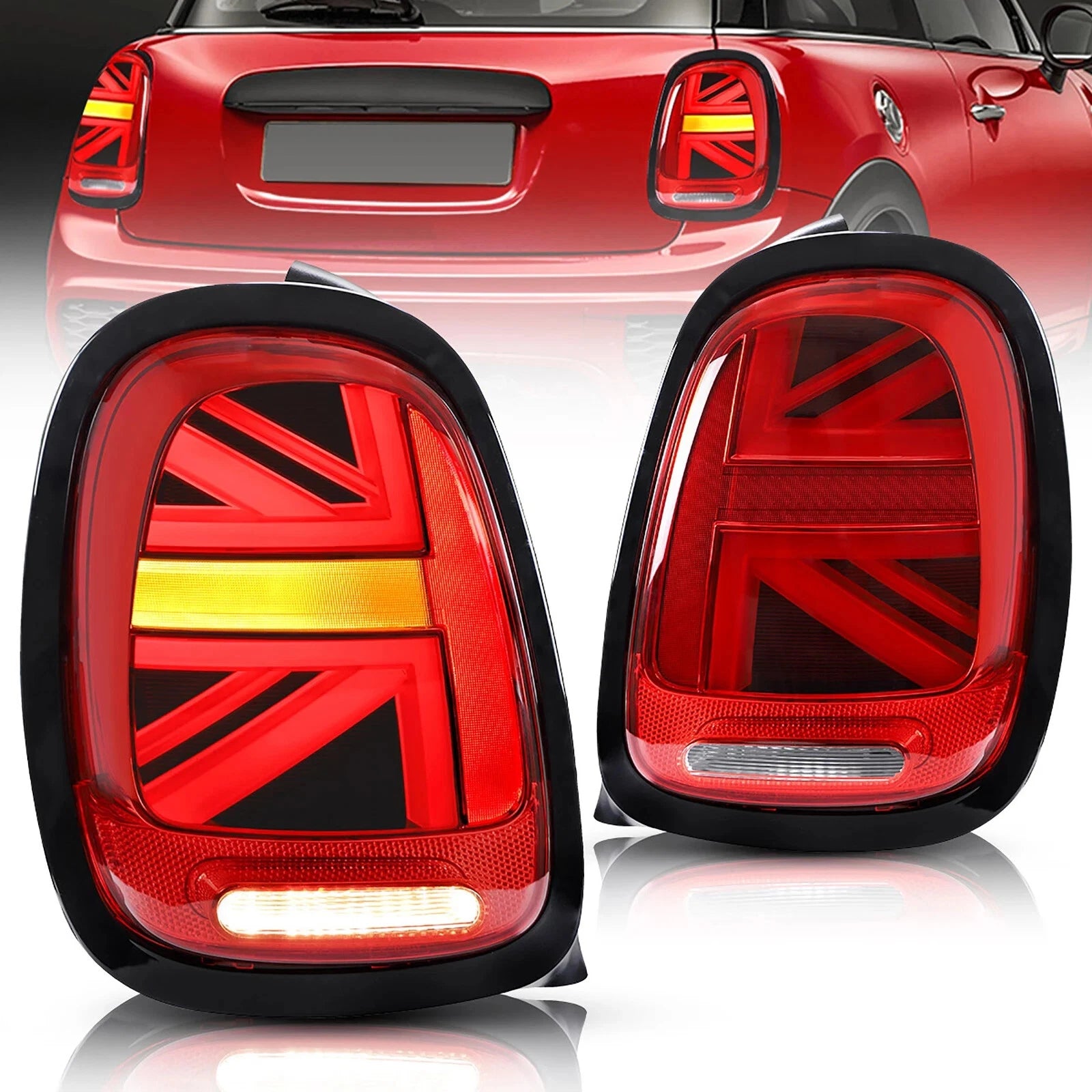 FOR MINI COOPER F55 F56 F57 2014-2023 REAR PAIR RED FULL LED TAIL LIGHTS LAMPS