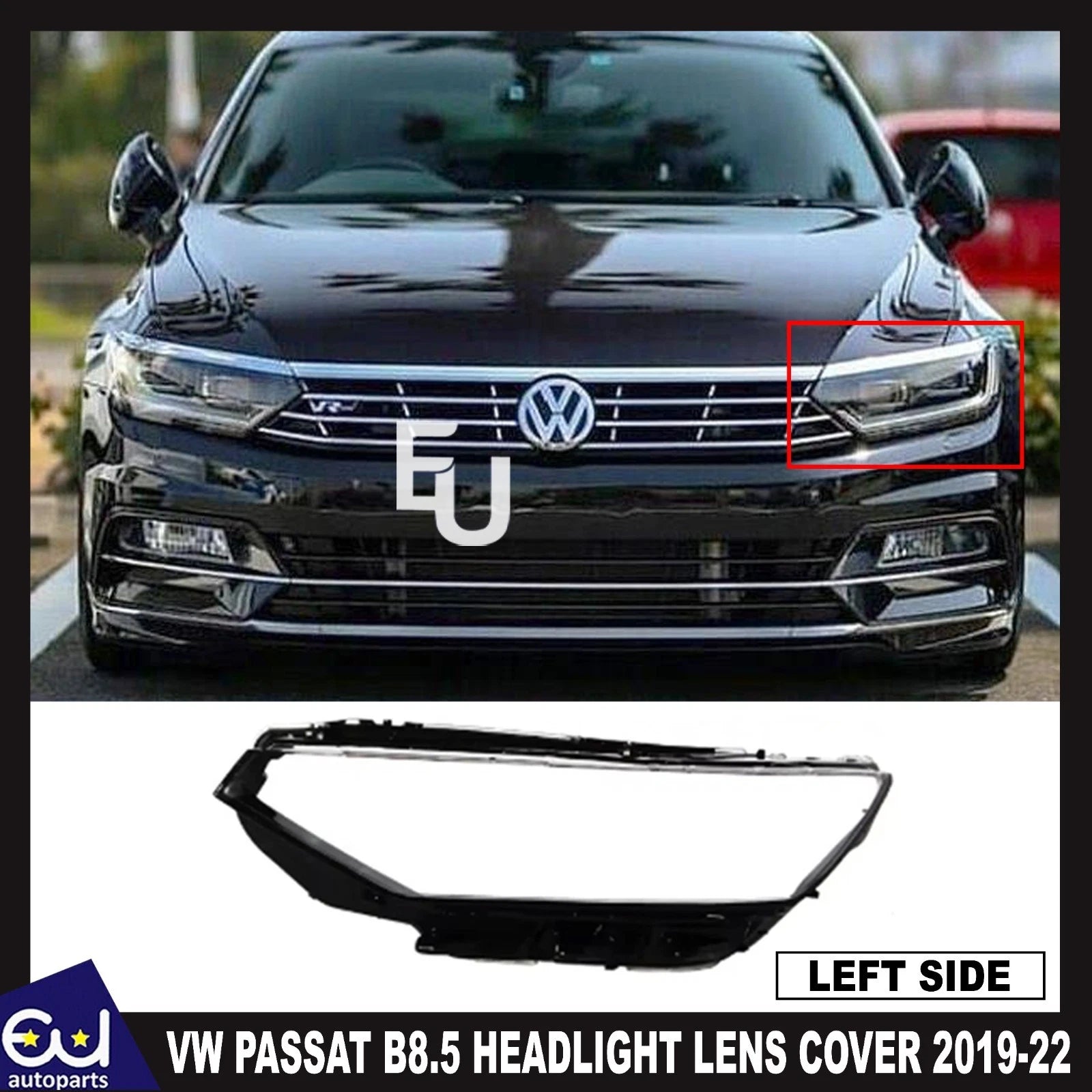 FOR VW PASSAT B8.5 CLEAR HEADLIGHT COVER LENS SHELL LAMPSHADE LEFT FRONT 19-22