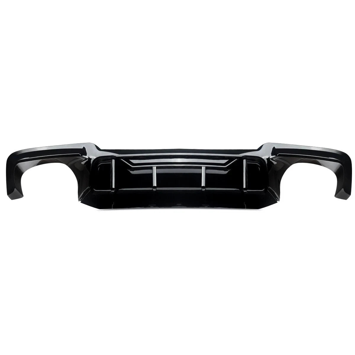 FOR BMW 5 SERIES F10 REAR BUMPER DIFFUSER MSPORT SPLITTER VALANCE GLOSS BLACK