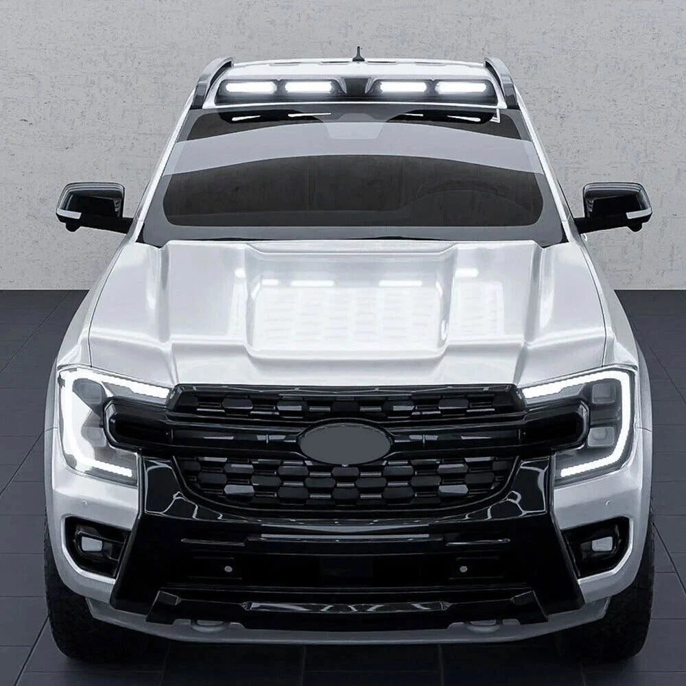 ROOF LED LIGHT BAR LAMP COVER LIGHTS SPOILER BLACK FOR FORD RANGER T9 2022 ON