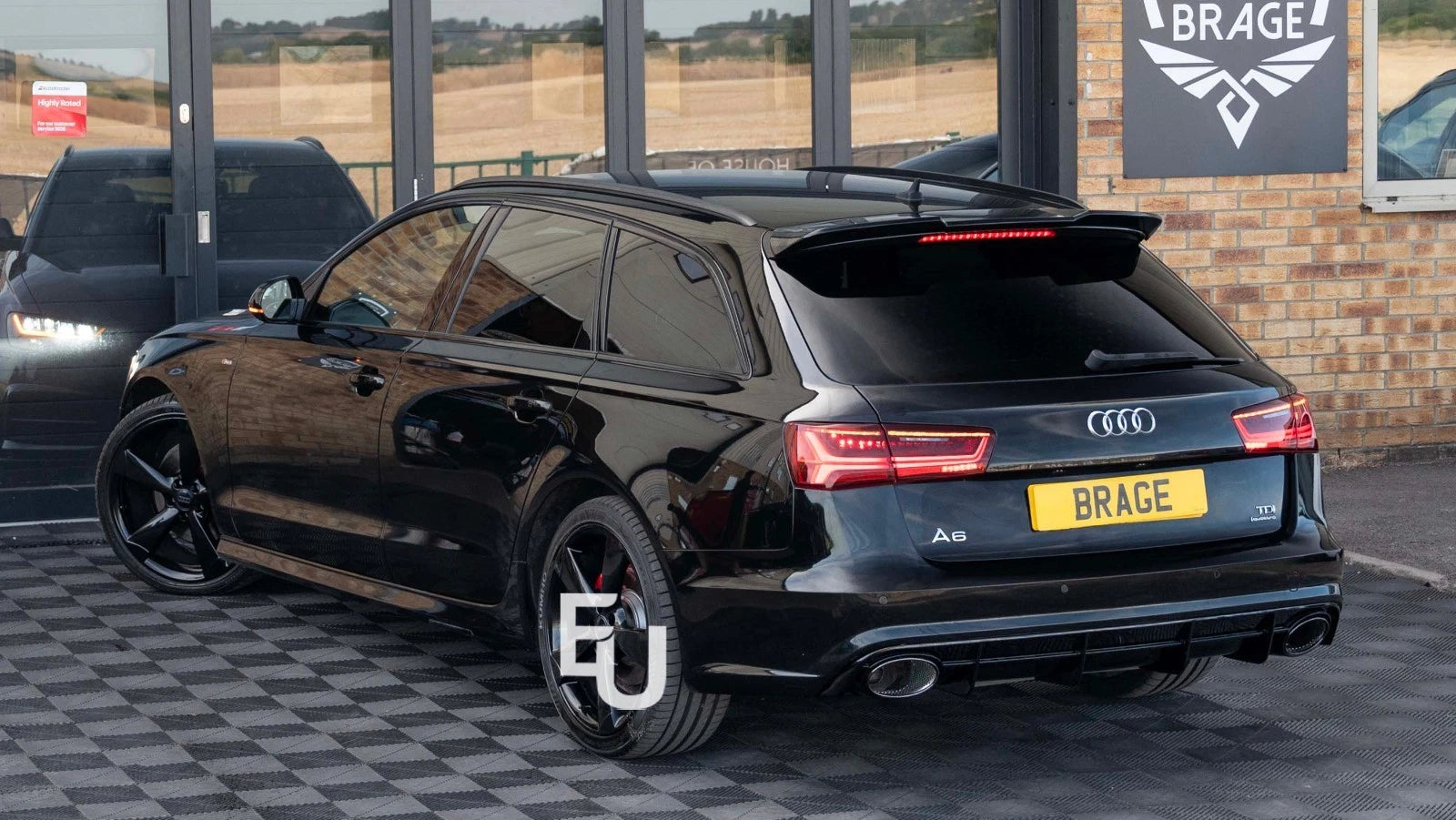 RS6 CONVERSION REAR DIFFUSER WITH BLACK TIPS FOR AUDI A6 C7.5 2015-18 BODYKIT