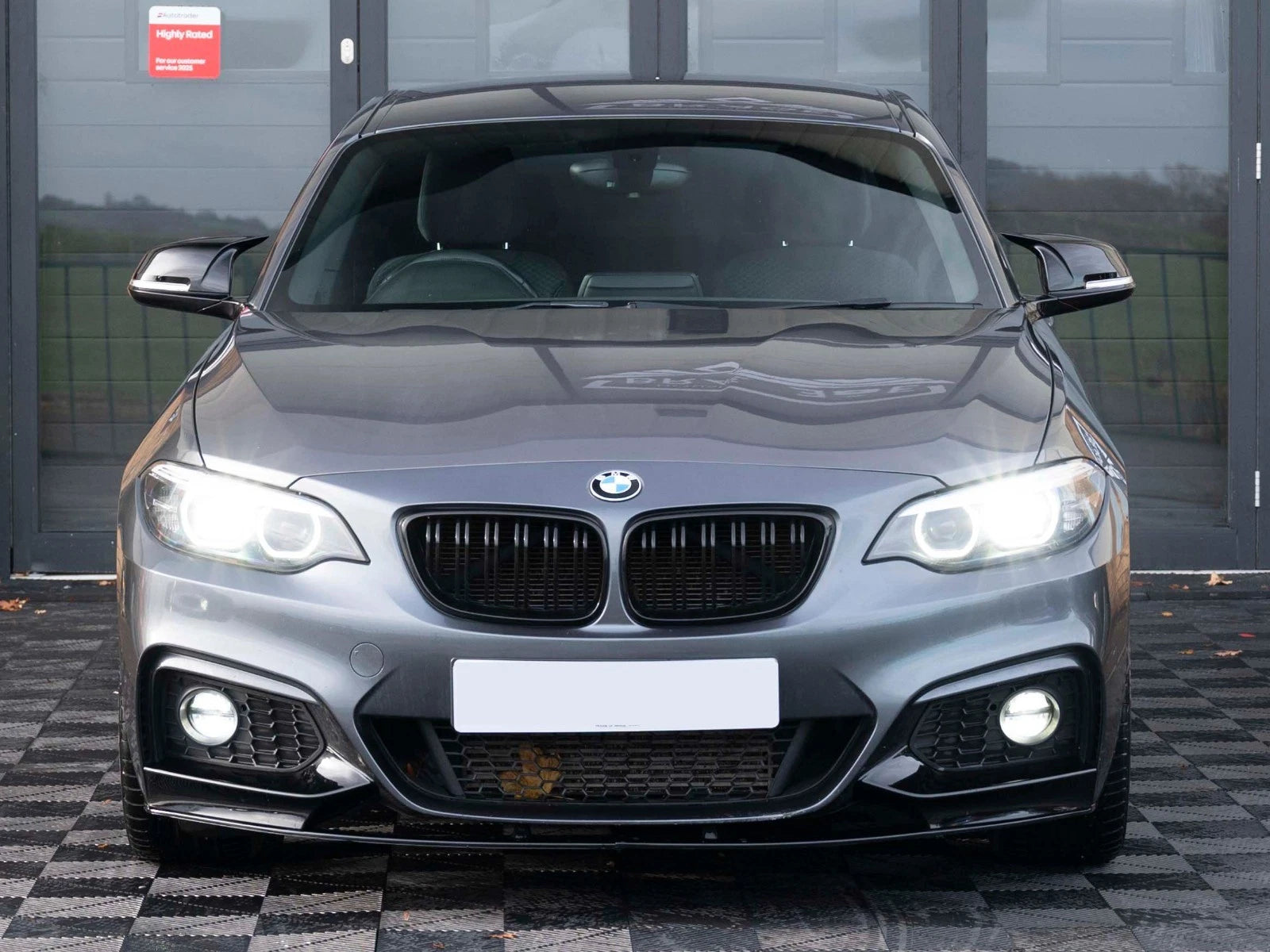 FOR BMW 2 SERIES F22 F23 FRONT SPLITTER LIP VALANCE SPOILER GLOSS BLACK 14-21