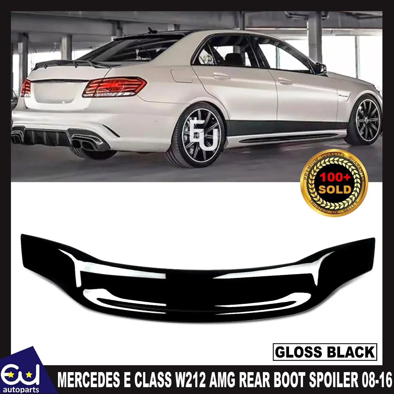 FOR MERCEDES E CLASS W212 GLOSS BLACK REAR DUCKTAIL PSM HIGH KICK BOOT SPOILER