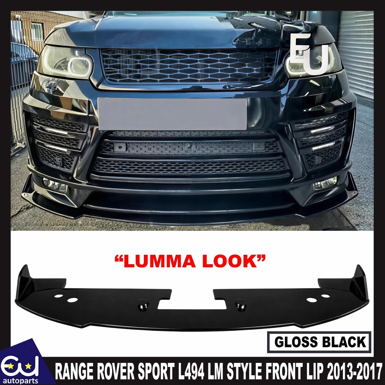 FOR RANGE ROVER SPORT L494 13–17 LUMMA STYLE FRONT BUMPER SPLITTER LIP SPOILER