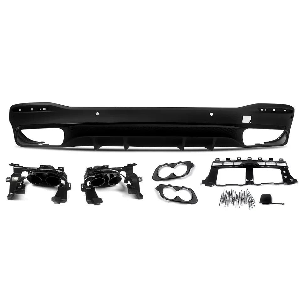 FOR MERCEDES GLE ML V167 W167 GLE53 STYLE REAR DIFFUSER & BLACK TAILPIPES 2019+