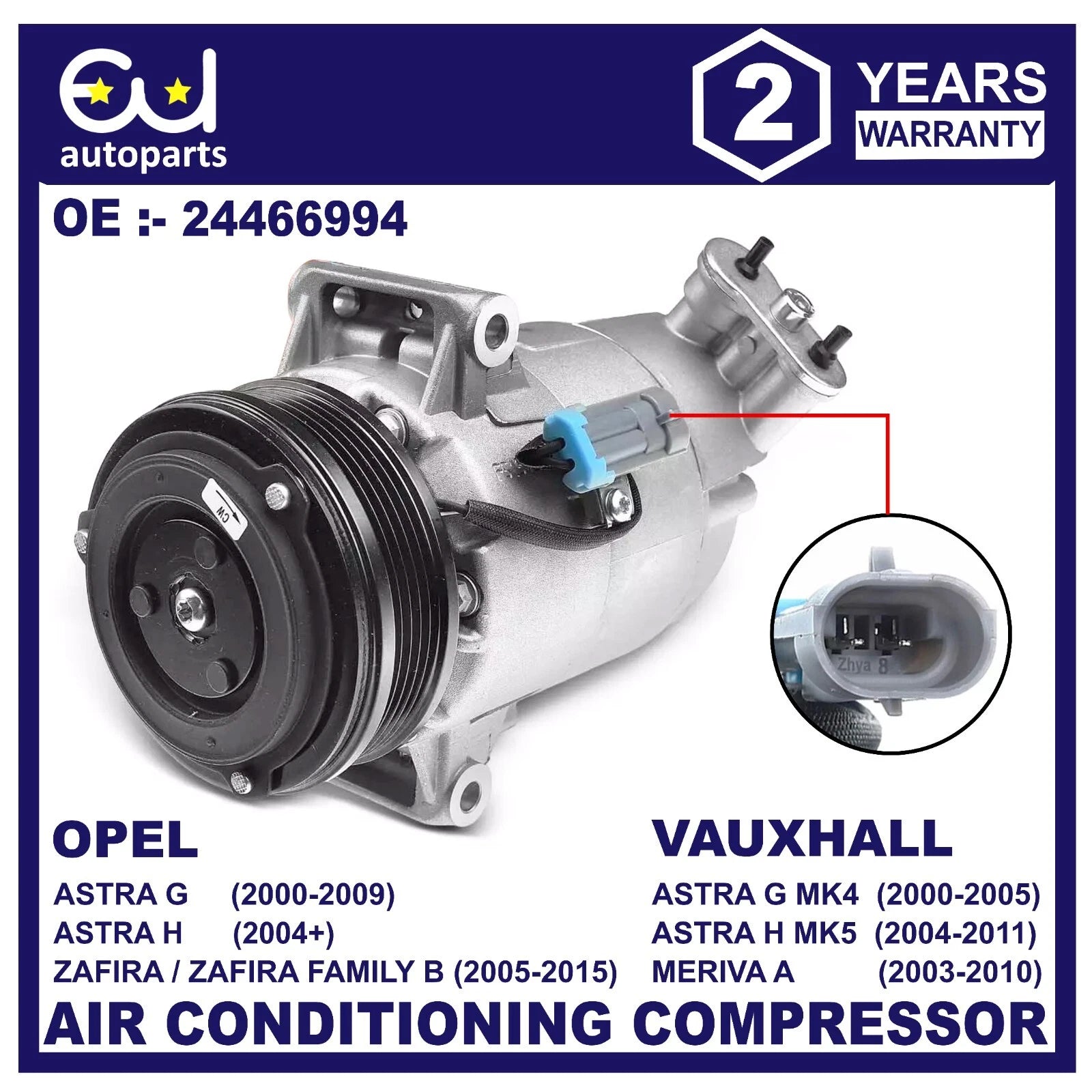 AIR CONDITIONING COMPRESSOR FOR OPEL VAUXHALL ASTRA G ASTRA H ZAFIRA B MERIVA A