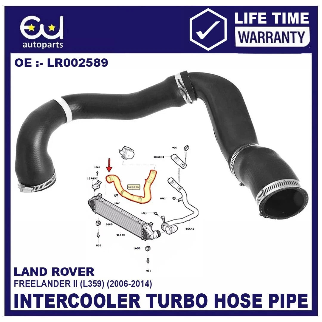 INTERCOOLER TO MANIFOLD HOSE PIPE LR002589 FOR LAND ROVER FREELANDER 2 2.2 TD4