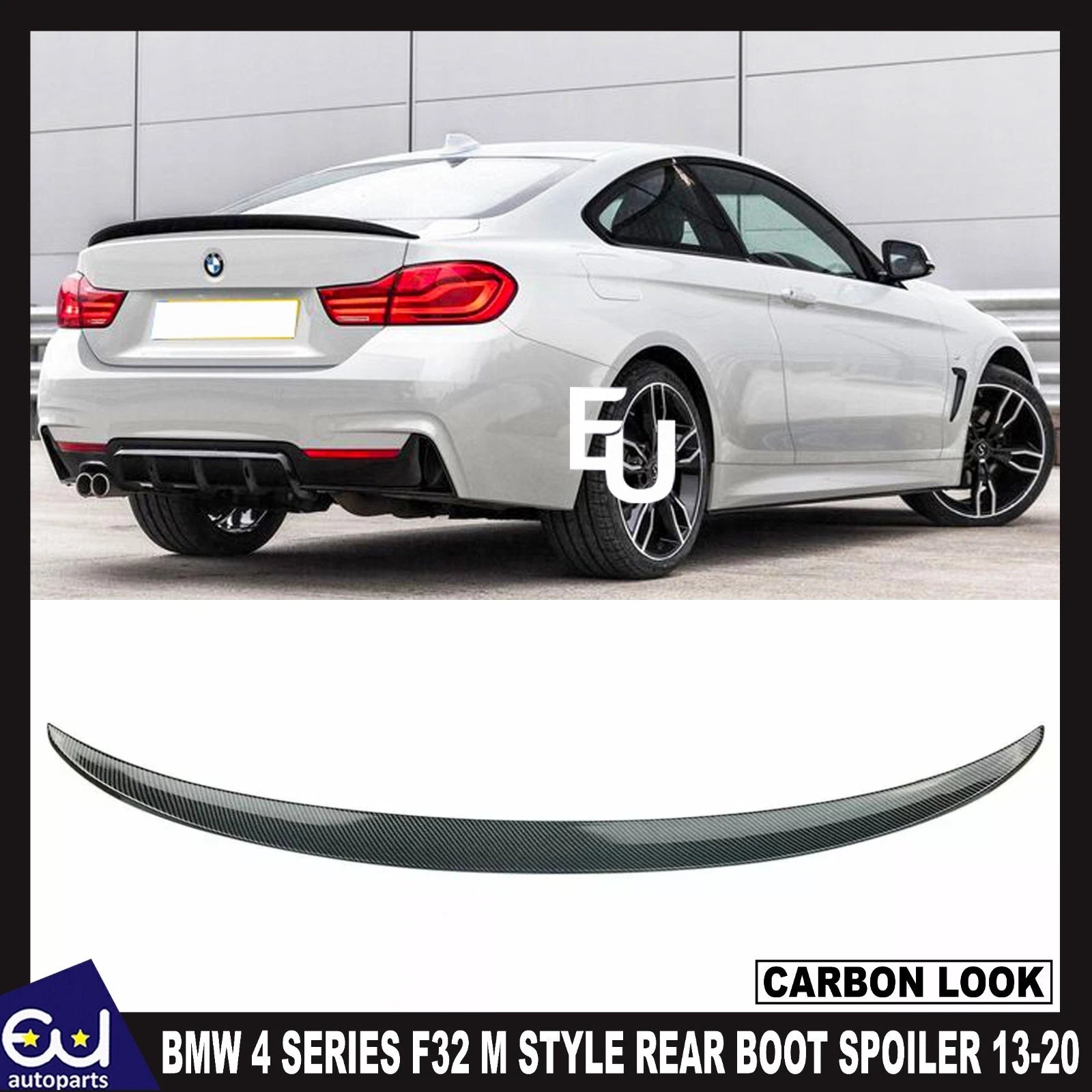 FOR BMW 4 SERIES F32  STYLE REAR BOOT SPOILER CARBON LOOK 2013-20