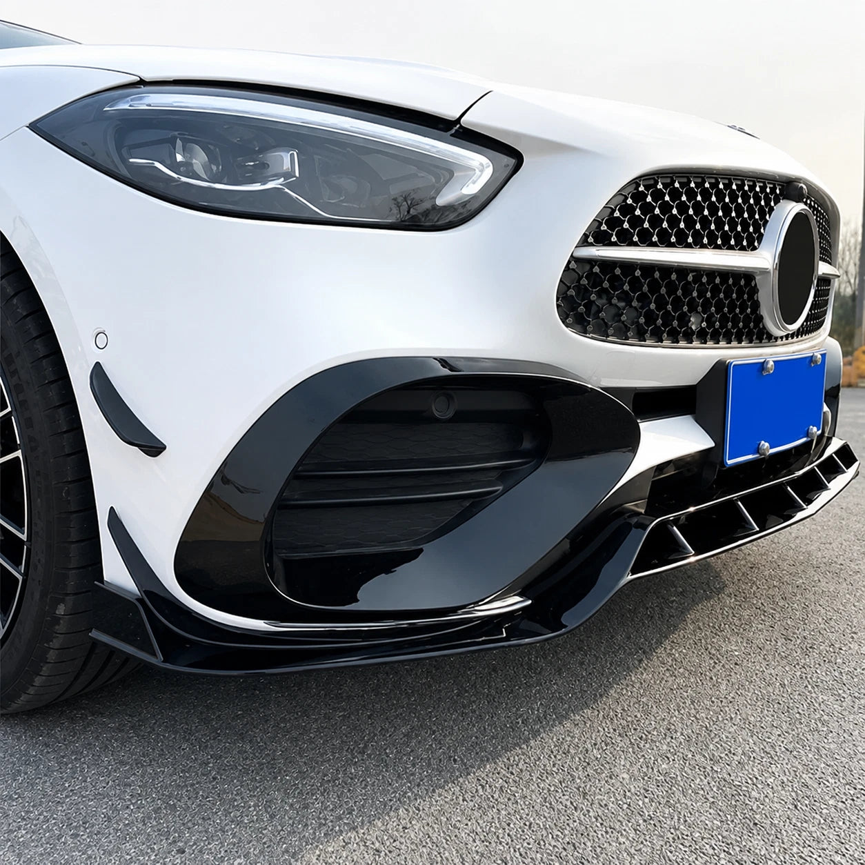 AERO KIT FOR MERCEDES C CLASS W206 S206 AMG FRONT SPLITTER LIP GLOSS BLACK 2022+
