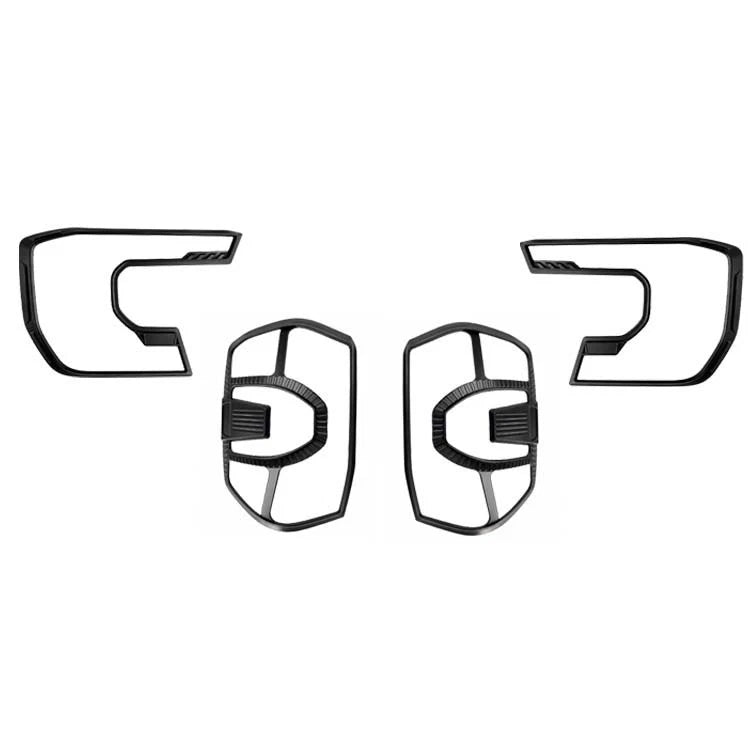 FOR FORD RANGER 2023+ MATTE BLACK HEAD LIGHT + TAIL LAMP COVER GUARDS PROTECTION