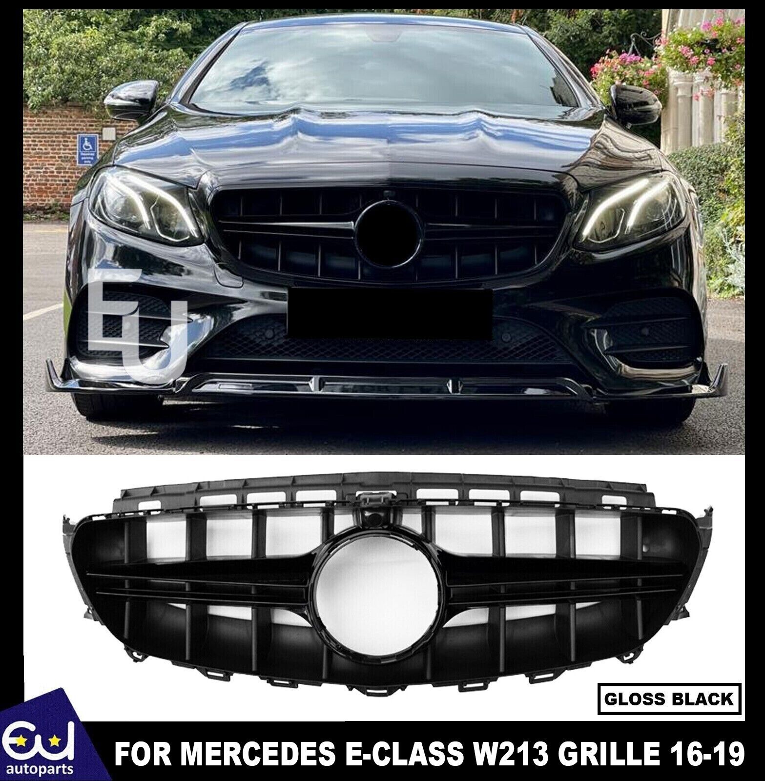 FOR MERCEDES E CLASS W213 S213 C238 A238 E63 AMG LOOK FRONT GRILL GRILLE GLOSS