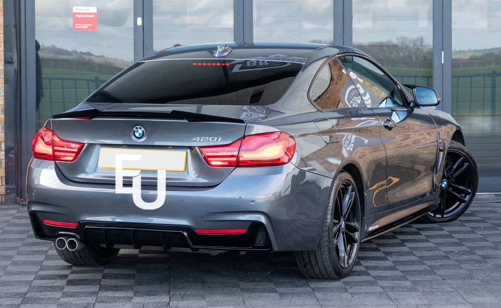 FOR BMW 4 SERIES F32 F33 F36 M SPORT SIDE SKIRT EXTENSION BLADES LIP GLOSS BLACK