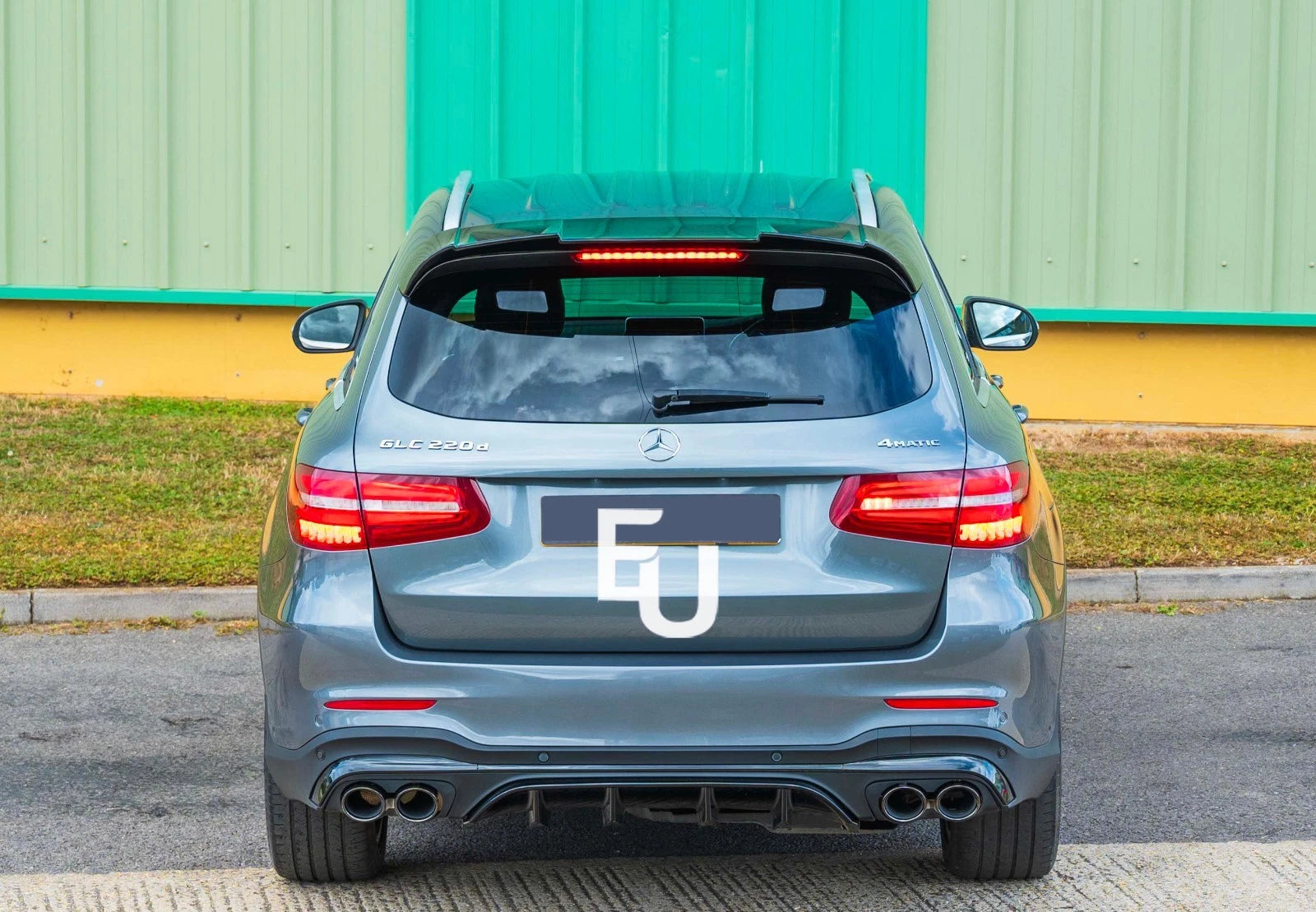 FOR MERCEDES GLC X253 SUV AMG GLC43 STYLE REAR DIFFUSER & BLACK TAILPIPES 2016+