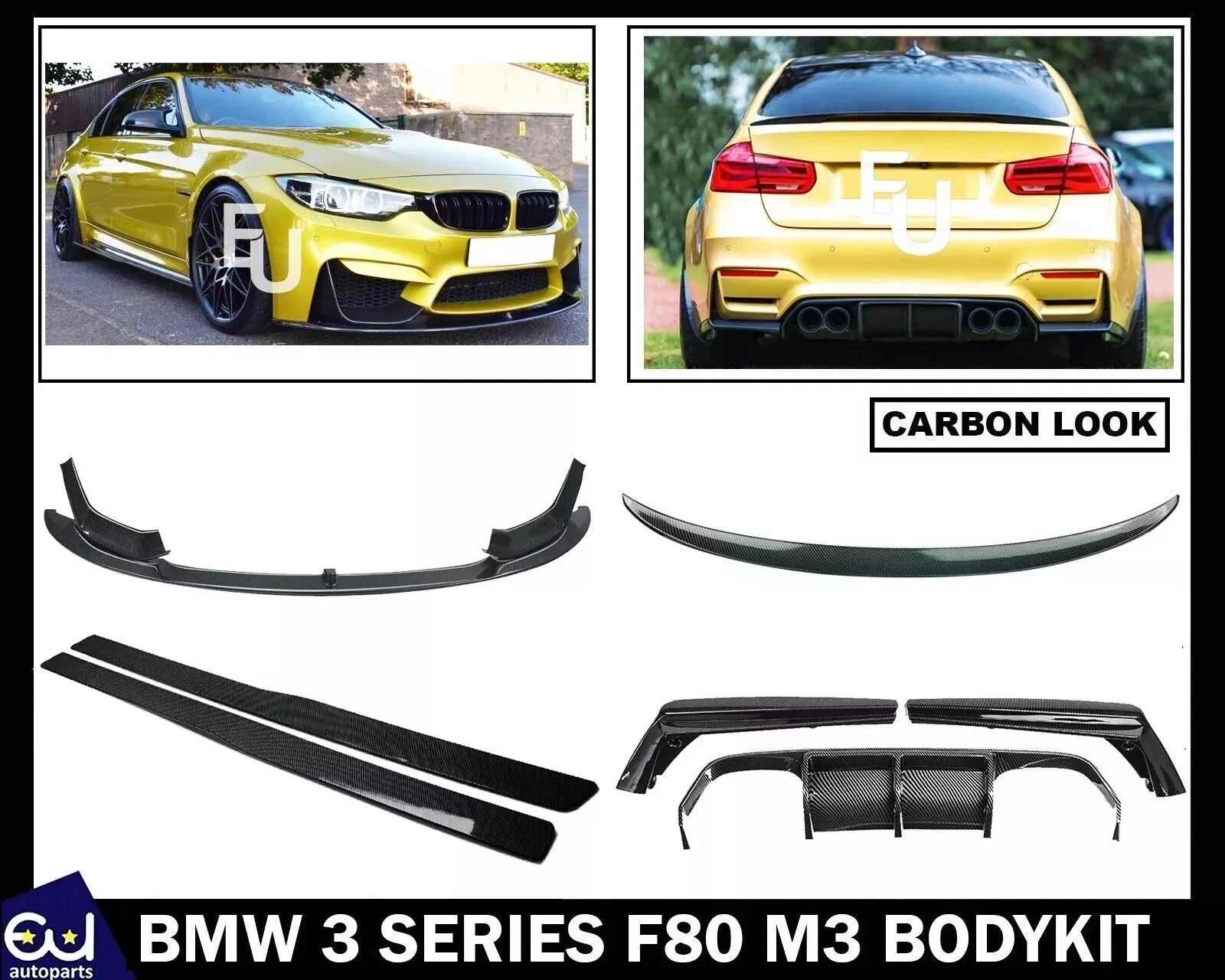 FOR BMW 3 SERIES F80 M3 FRONT SPLITTER REAR DIFFUSER SPOILER BODYKIT BODY KIT