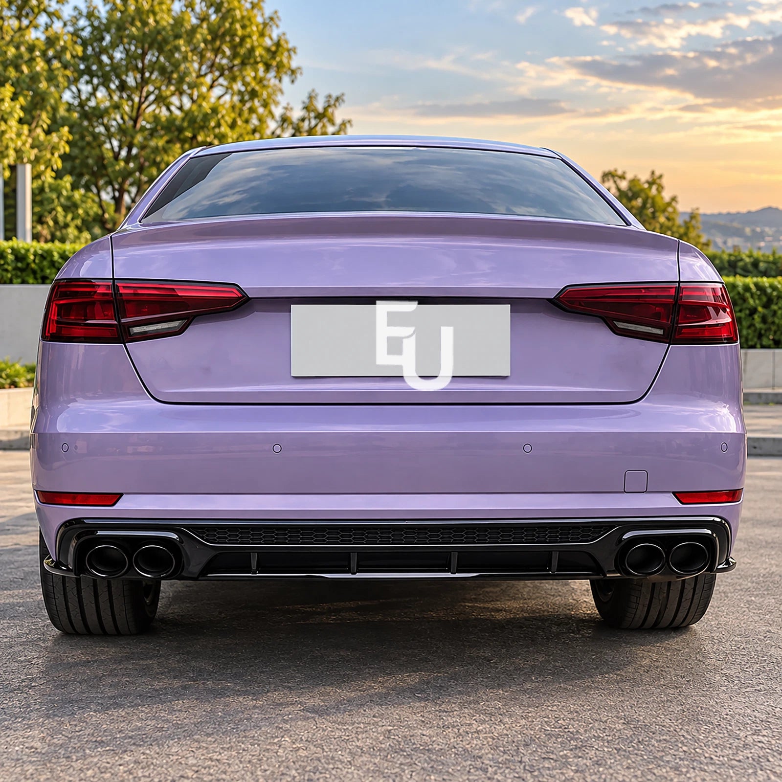 S4 STYLE REAR DIFFUSER W/TAILPIPE FOR AUDI A4 B9 SE STANDARD PRE-LCI 2015-2019
