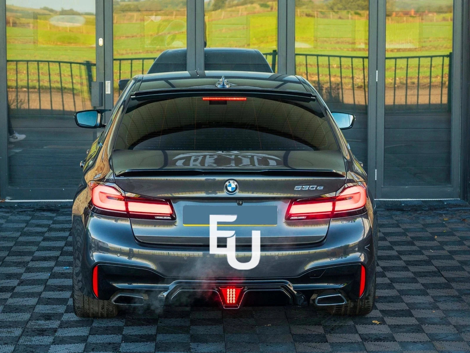 FOR BMW 5 SERIES G30 AC STYLE REAR ROOF SPOILER WINDOW LIP GLOSS BLACK  OEM FIT