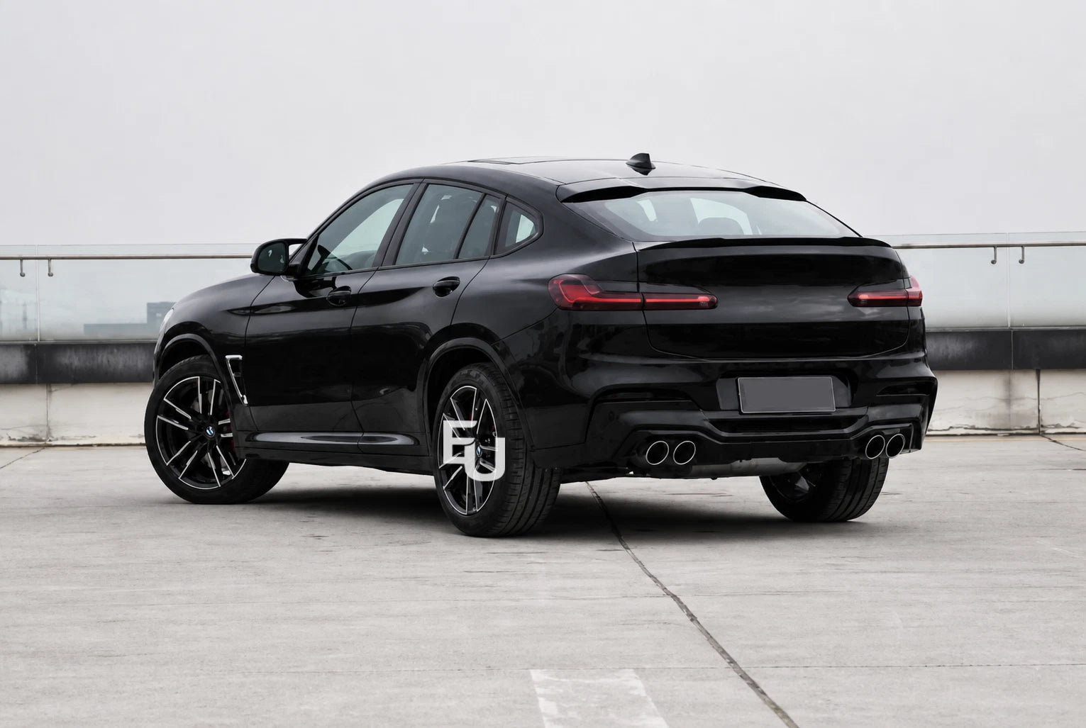 FOR BMW X4 G02 PRE-LCI GLOSS BLACK AERO BODYKIT SPLITTER DIFFUSER AND TIPS 18-21