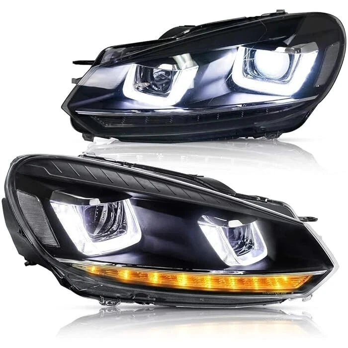 HEADLIGHT SMOKED REAR TAIL LIGHTS LAMP SET FOR VW GOLF MK6 LED 08-13 SEQUENTIAL
