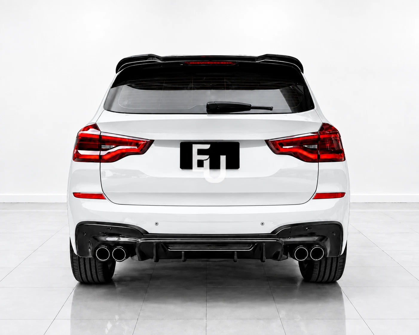 COMPITITION STYLE REAR DIFFUSER FOR BMW X3 G01 MP X3M LOOK GLOSS BLACK 2017-2020