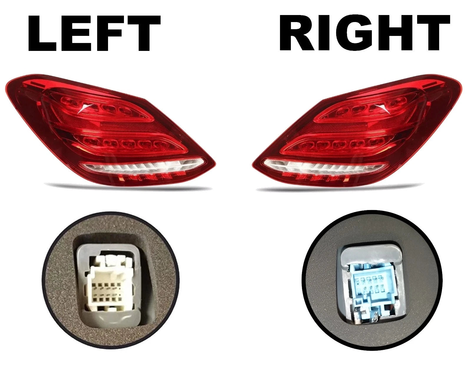 LEFT+RIGHT LED REAR TAIL LIGHT ASSEMBLY FOR MERCEDES-BENZ C-CLASS W205 2015-2018