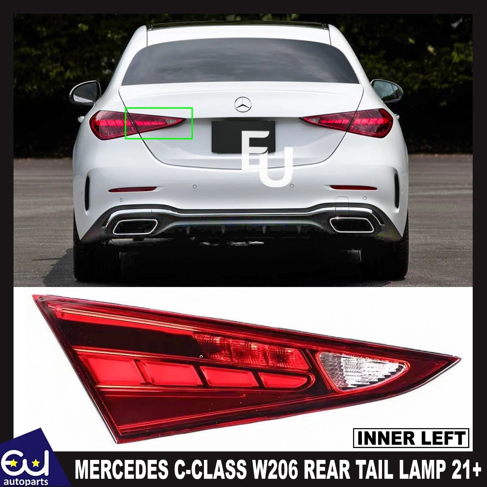 FOR MERCEDES C-CLASS W206 REAR INNER TAIL LIGHT LAMP LEFT PASSENGER SIDE 21+