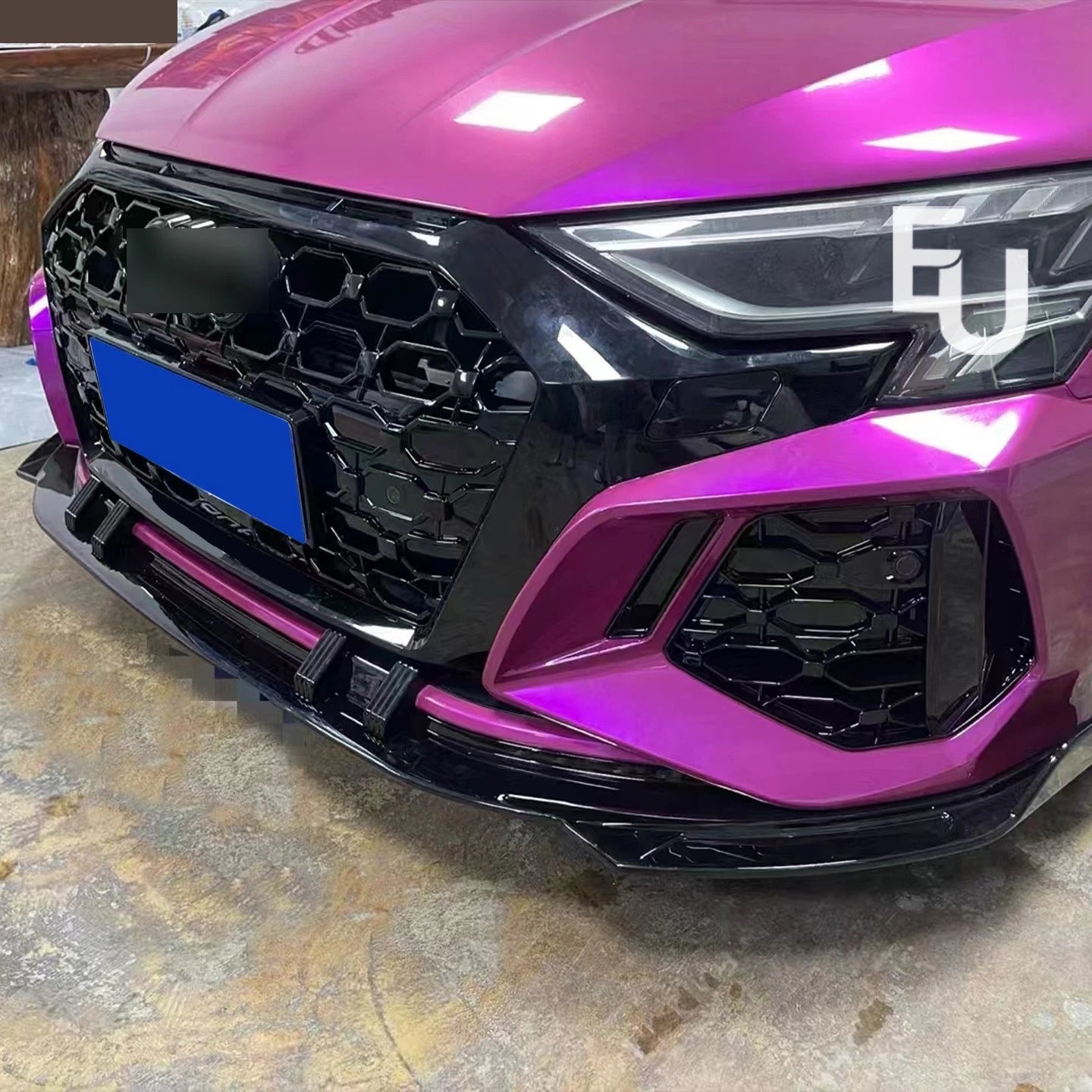 PRIMED RS3 LOOK FRONT BUMPER BODYKIT WITH SPLITTER & GRILLE FOR AUDI A3 8Y 20-24