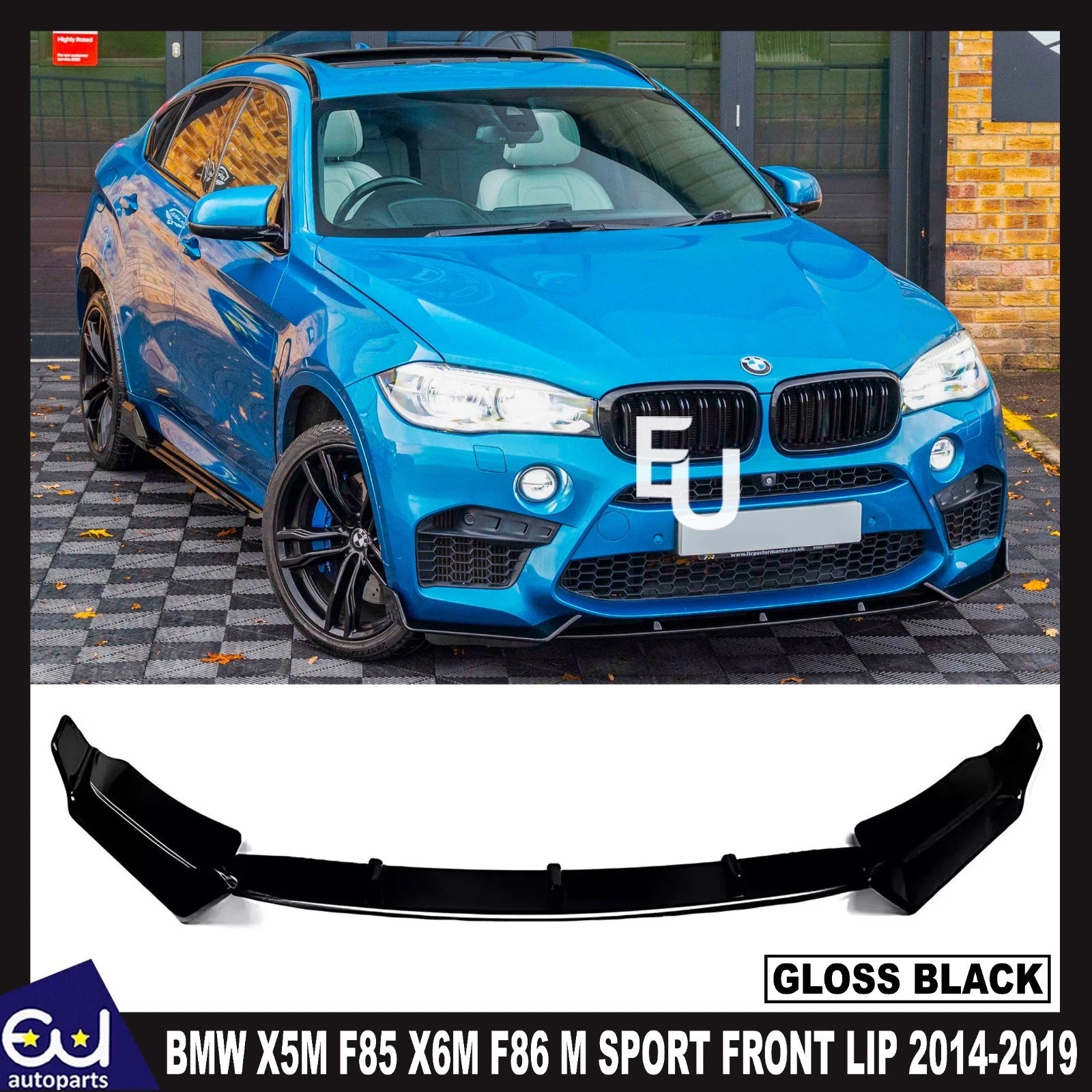 FRONT LIP SPLITTER SPOILER  FOR BMW X5M F85 X6M F86 M SPORT GLOSS BLACK 2014-19
