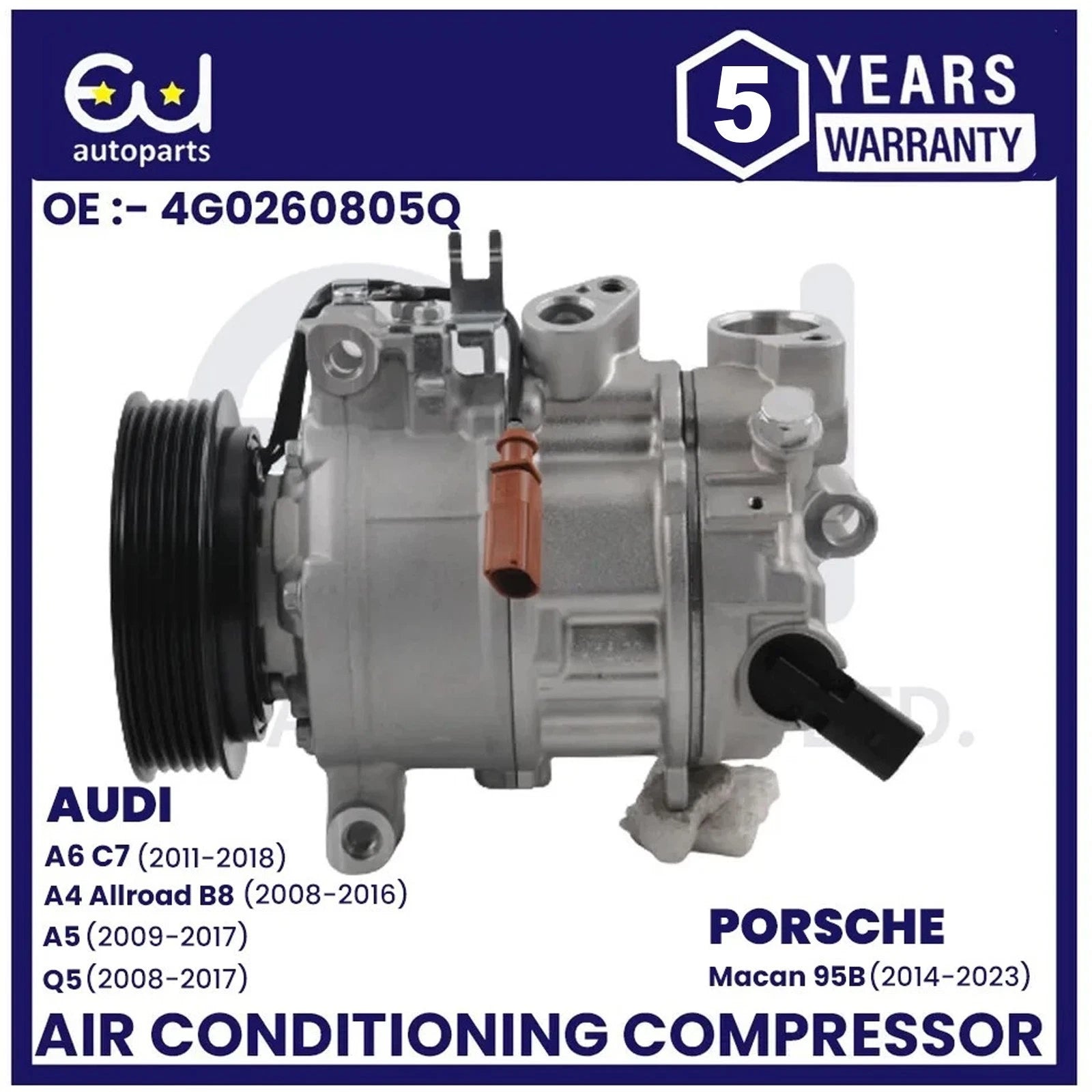 AIR CON AC COMPRESSOR PUMP FOR AUDI A4 A5 A6 Q5 2.0 TDI PORSCHE MACAN 2.0 PETROL