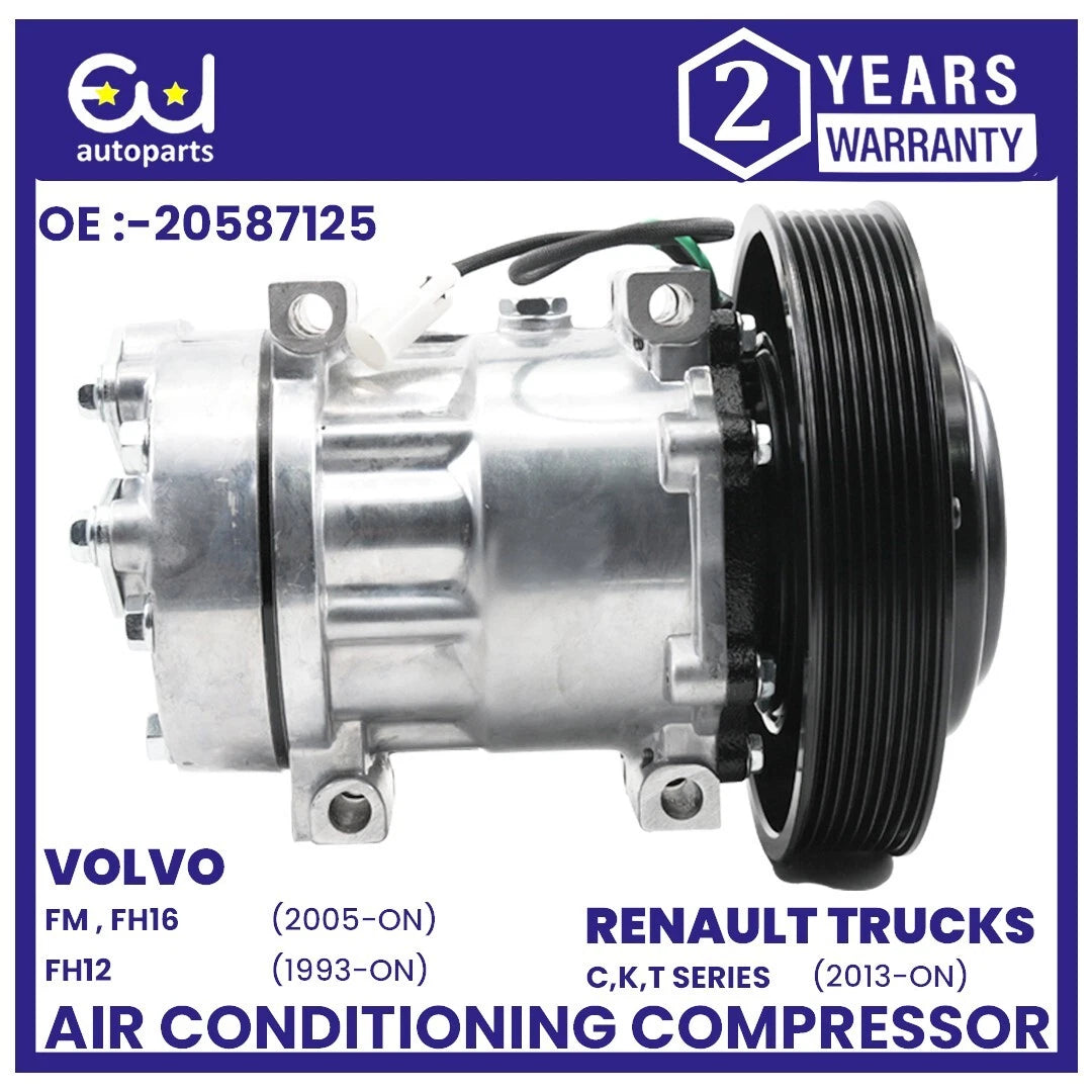 AIR CON AC COMPRESSOR PUMP FOR RVI C-SERIES K-SERIES T-SERIES VOLVO FM FH12 FH16