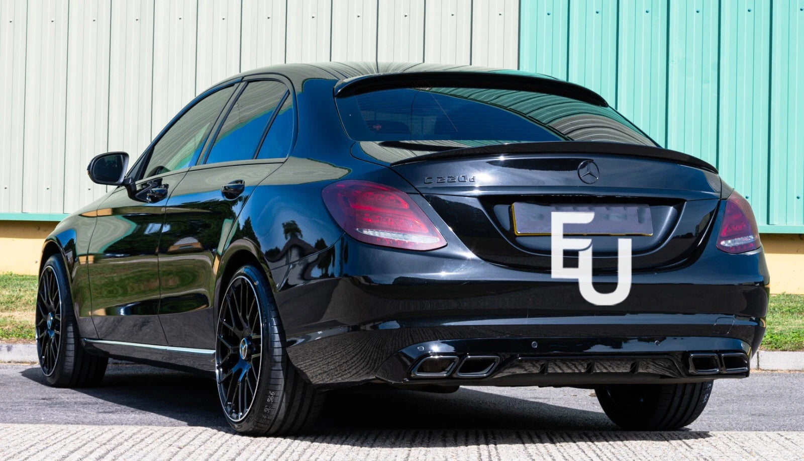 Mercedes C-Class W205 Saloon Gloss Black Rear Roof Window Spoiler Lip Wing 14-19