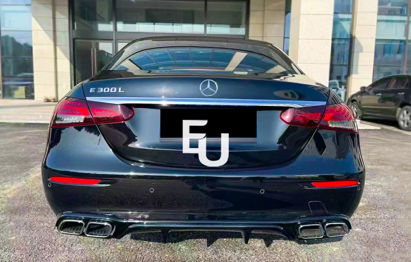 FOR MERCEDES E CLASS W213 REAR BUMPER DIFFUSER NORMAL SEDAN E63 LOOK TAILPIPES