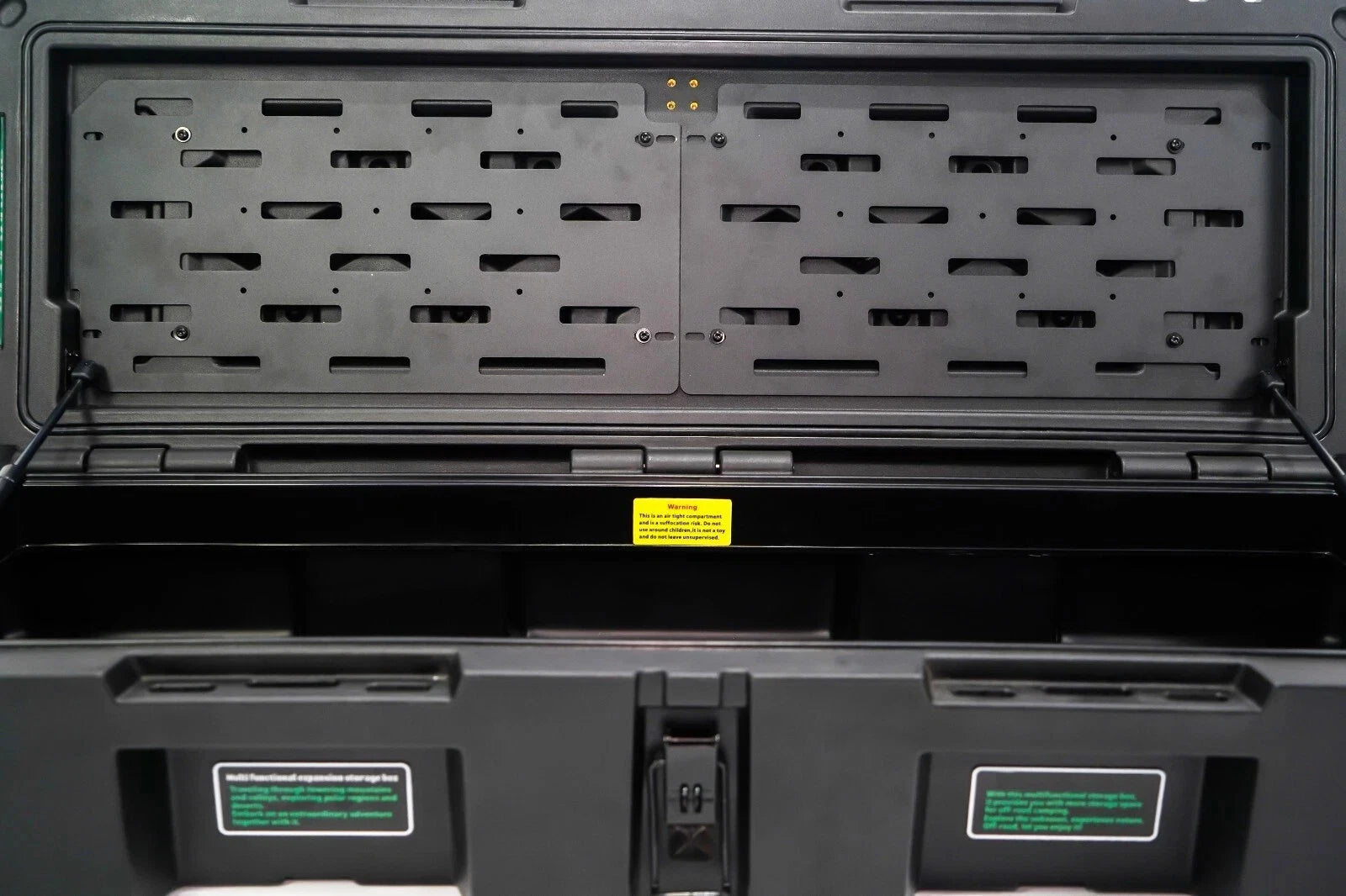 90L UNIVERSAL CARGO TOOL STORAGE BOX WITH BRAKETS STEEL PLATE ROOF RACK 127 CM