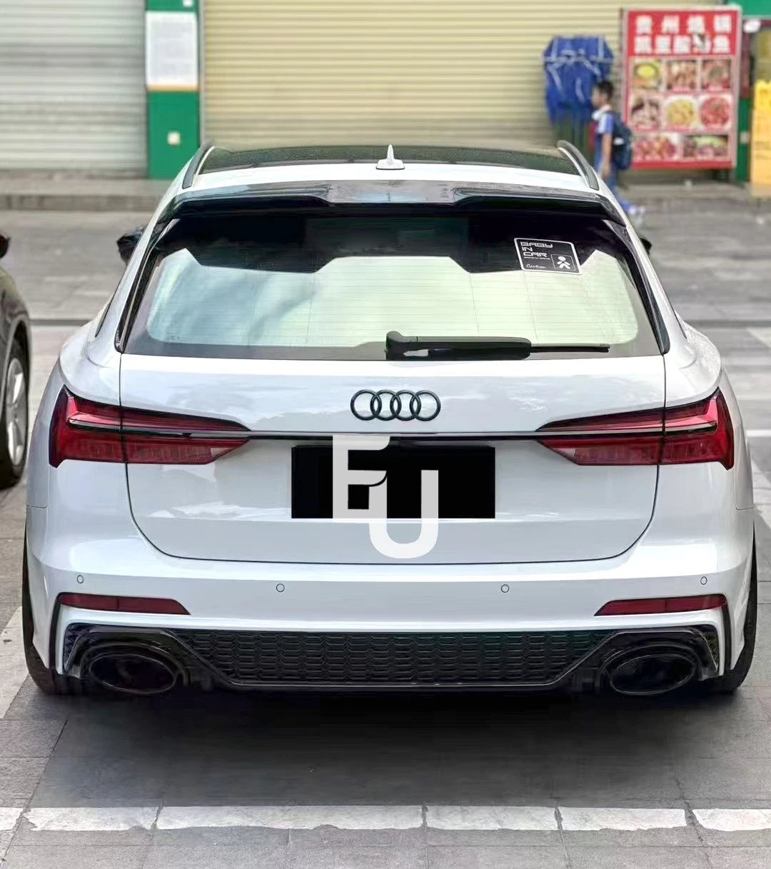FOR AUDI A6 S6 C8 4K RS6 LOOK REAR BUMPER DIFFUSER SEDAN AVANT WITH PIPES 2019+