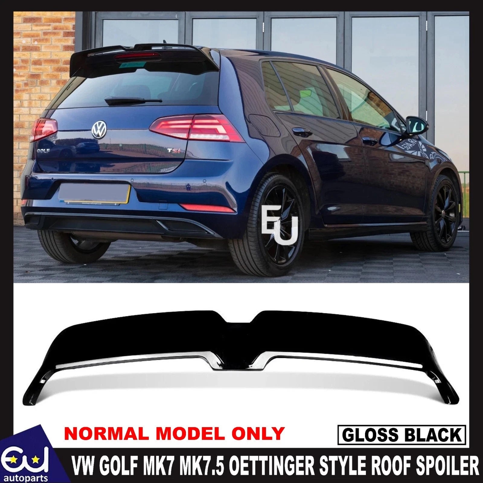 FOR VW GOLF MK7 MK7.5 OETTINGER STYLE GLOSS BLACK REAR ROOF SPOILER HOOD ABS UK