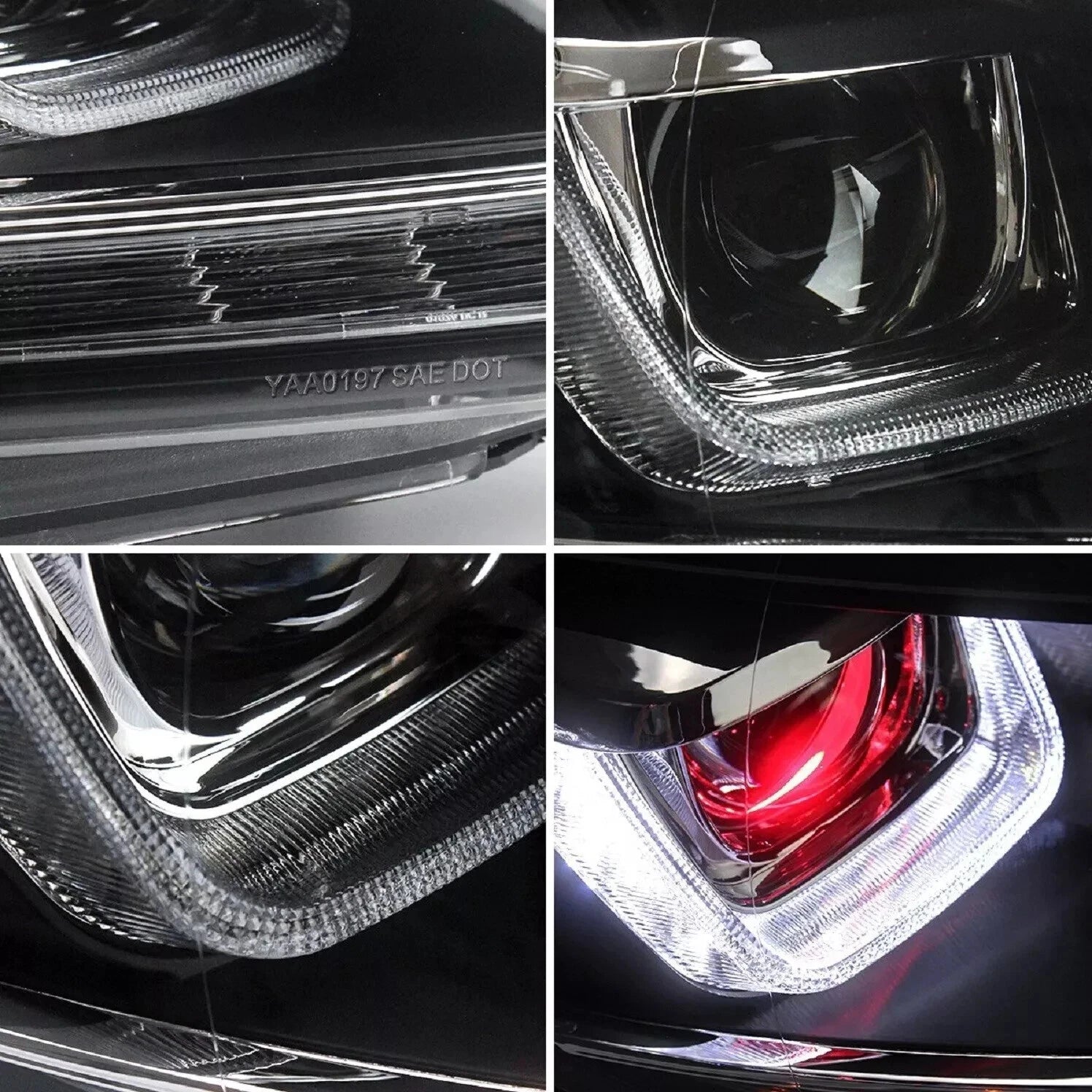 LED HEADLIGHT RED EYE REAR TAIL LIGHTS LAMP SET FOR VW GOLF MK6 08-13 SEQUENTIAL