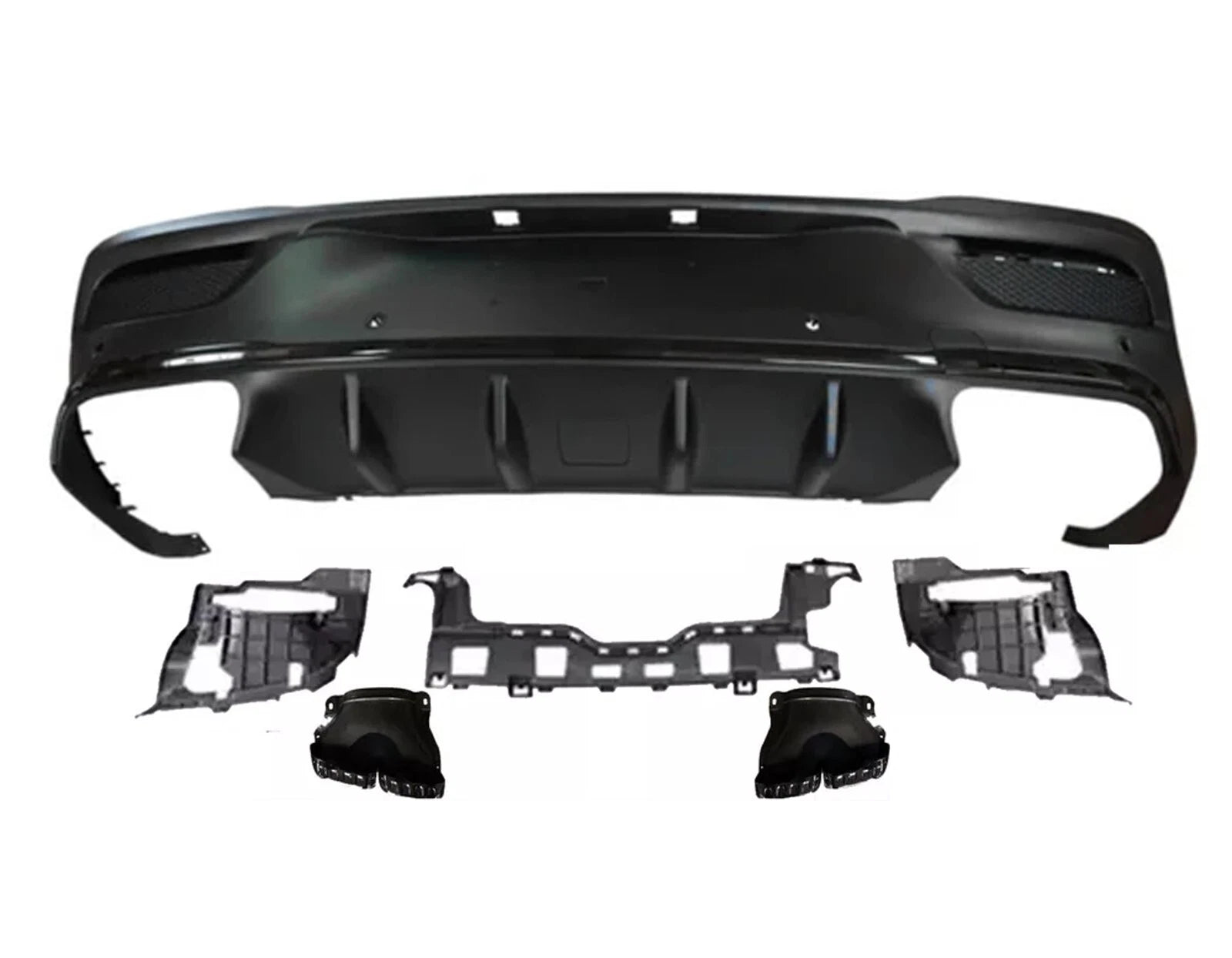 FOR MERCEDES GLE COUPE C167 AMG GLE63 STYLE REAR DIFFUSER & BLACK TAILPIPES 19+