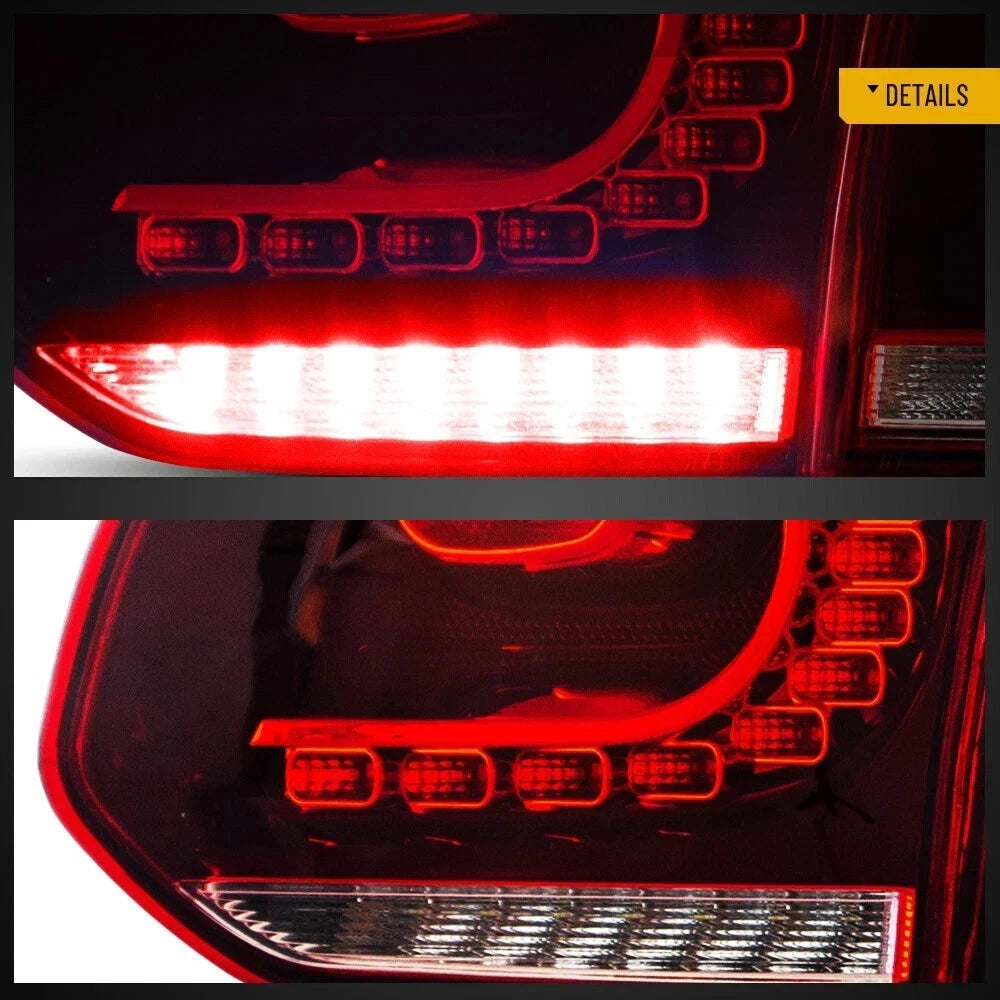 LED HEADLIGHT RED EYE REAR TAIL LIGHTS LAMP SET FOR VW GOLF MK6 08-13 SEQUENTIAL