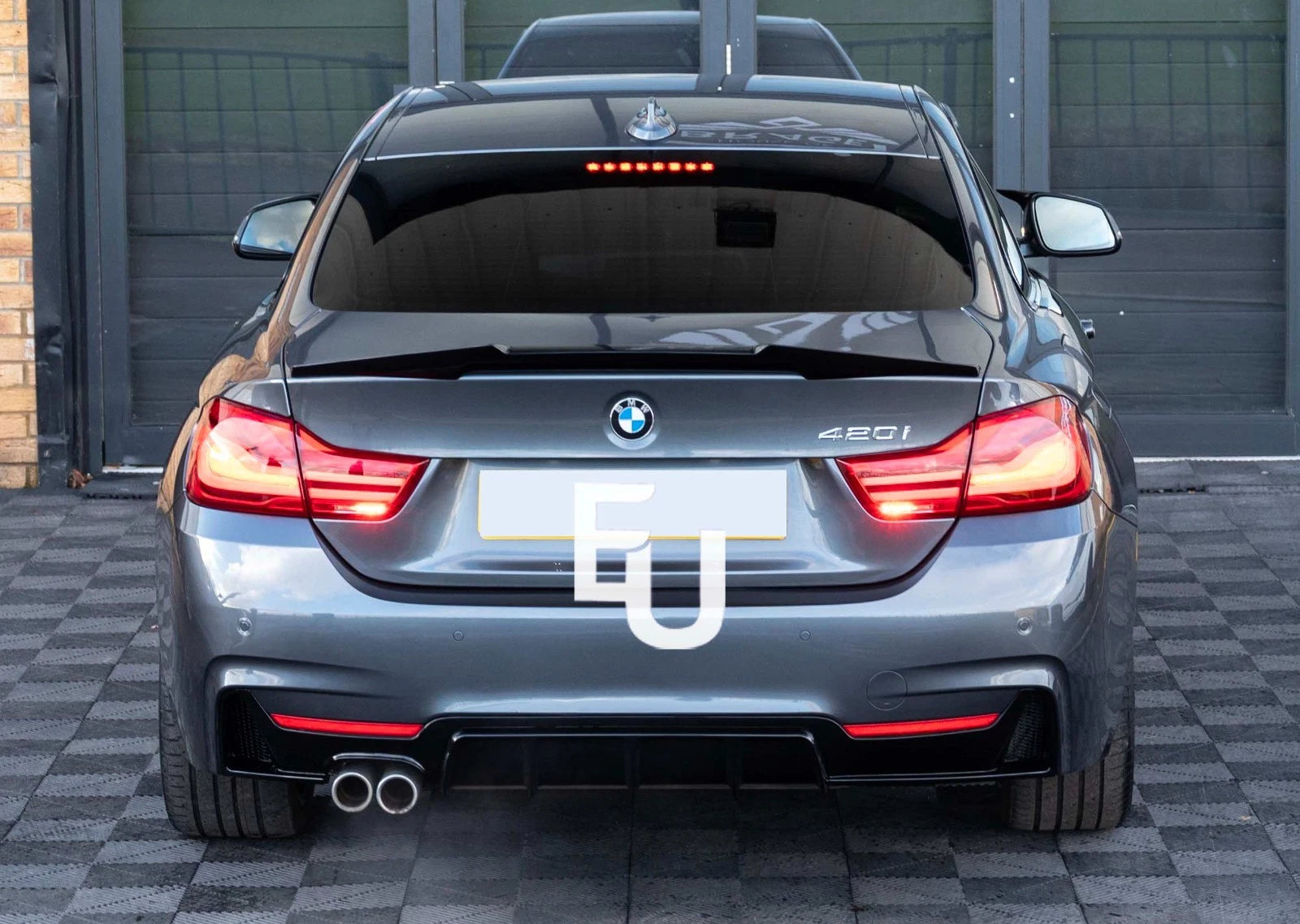 FOR BMW 4 SERIES F32 F33 F36 M SPORT REAR BUMPER DIFFUSER GLOSS BLACK 2013-2020